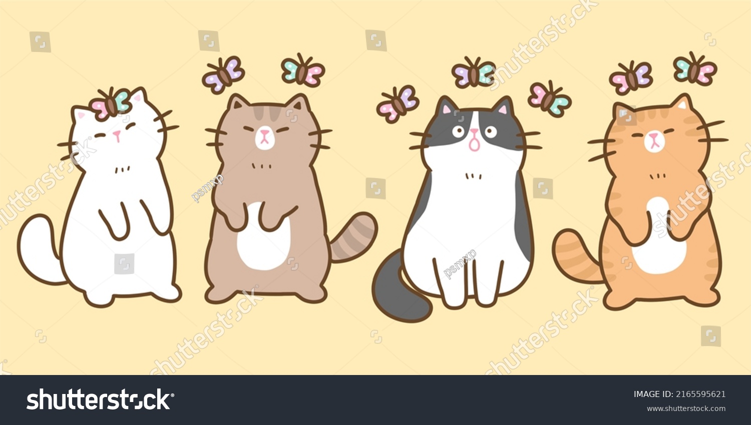 vector-illustration-cute-cartoon-cat-characters-stock-vector-royalty