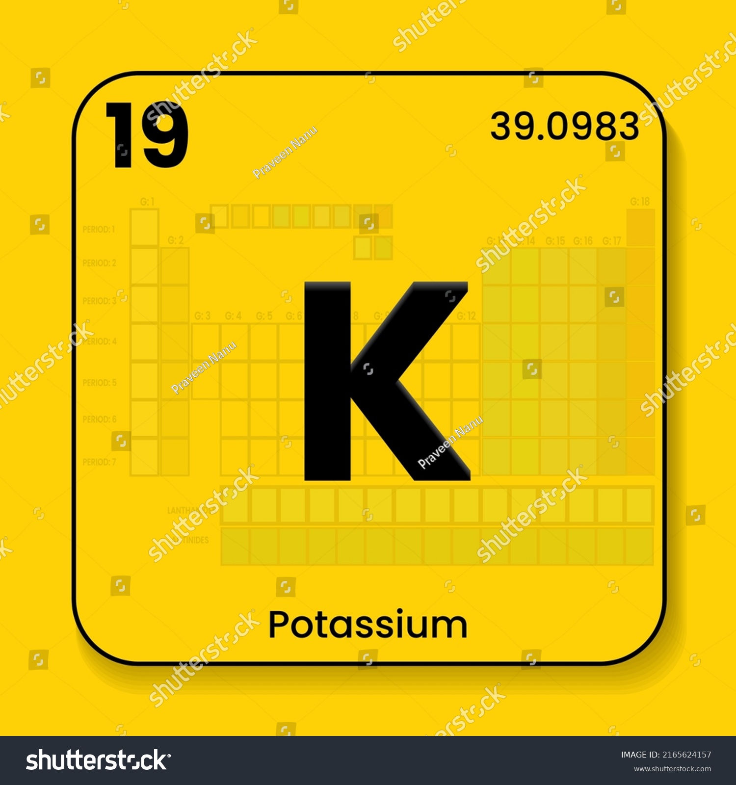 Potassium K Periodic Table Elements Name Stock Vector Royalty Free 2165624157 Shutterstock 0445