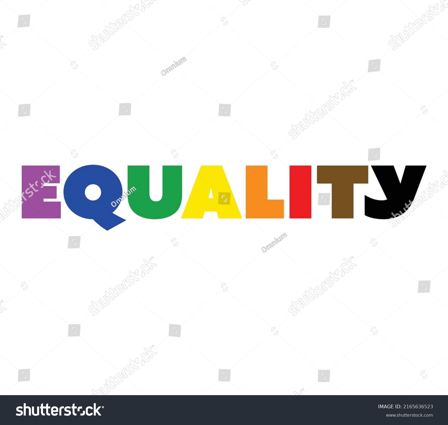 Equality Text Letters Different Colors Flag Stock Vector (Royalty Free ...