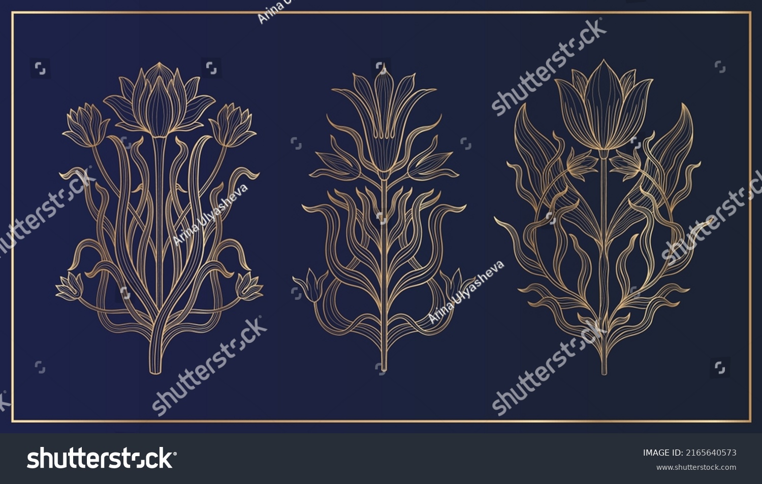 Art Nouveau Style Flower Plant Basic Stock Vector (Royalty Free ...