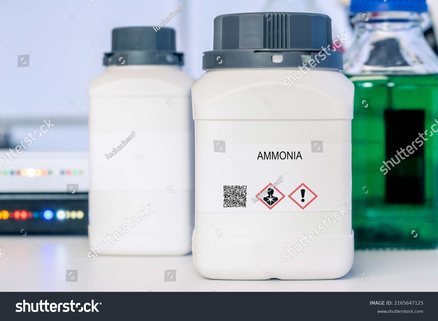 Ammonia Ammonia Hazardous Chemical Laboratory Packaging Stock Photo ...