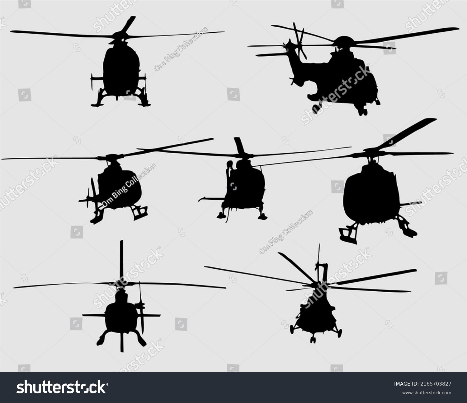 Helicopter Front View Black Vector Stock Vector (Royalty Free ...