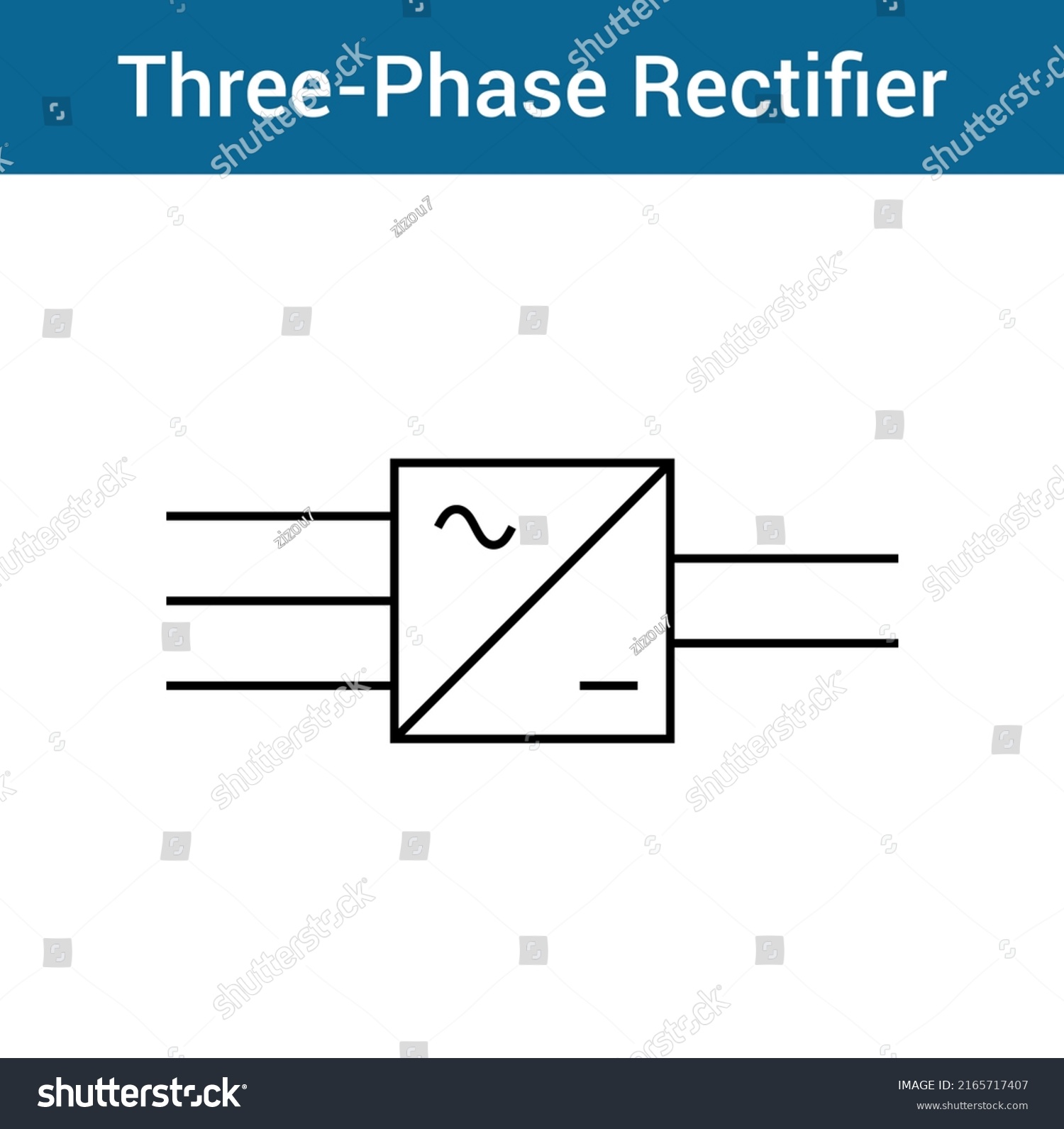 Three Phase Rectifier Symbol Electronics Stock Vector (Royalty Free 