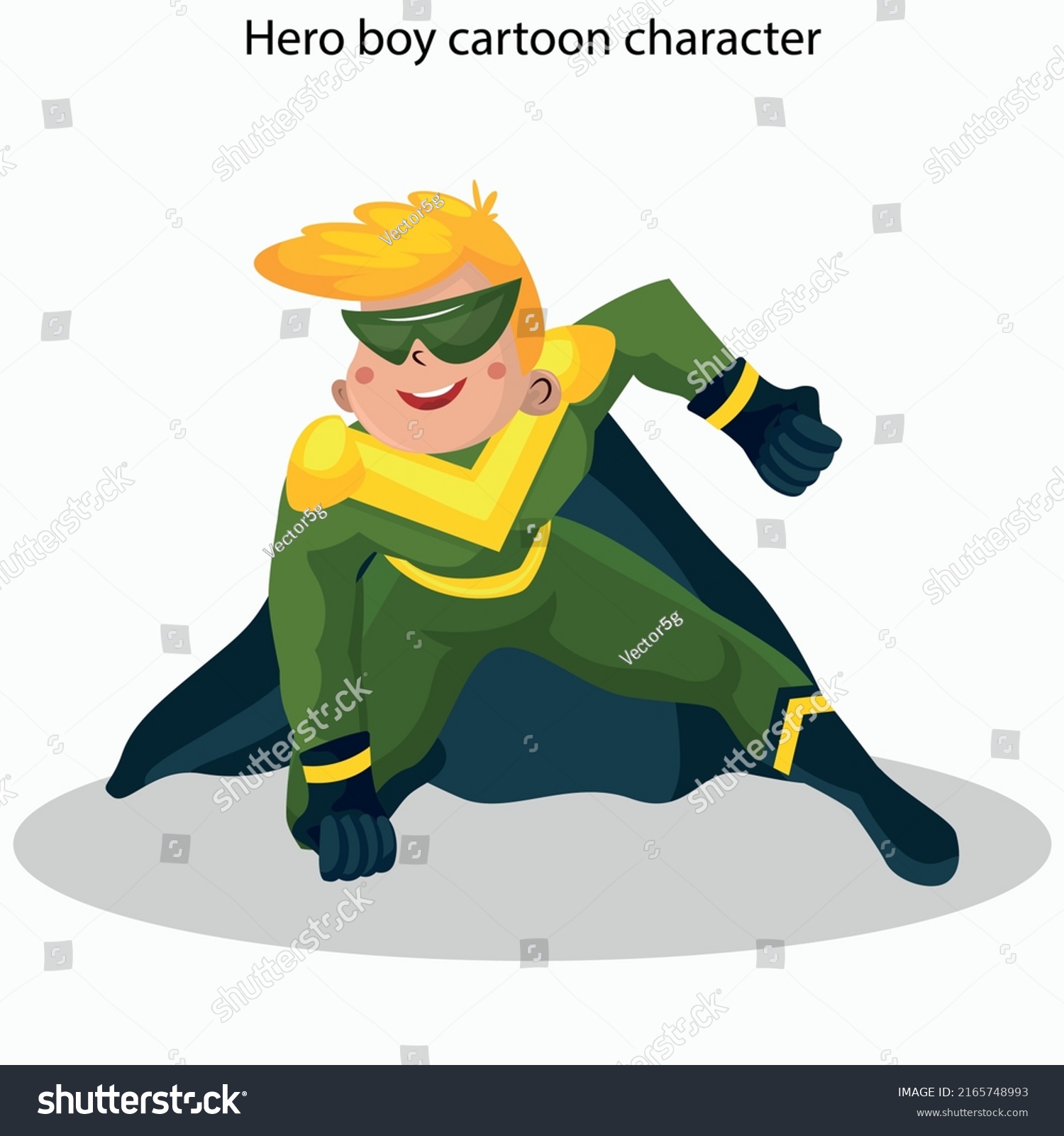 Hero Boy Icon Cute Cartoon Character Stock Vector (Royalty Free ...