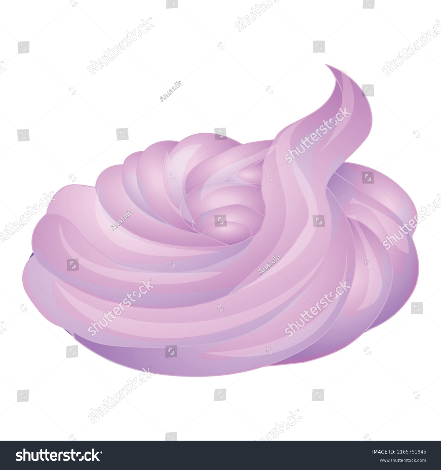 Pink Meringue Icon Cartoon Vector Cake Stock Vector Royalty Free