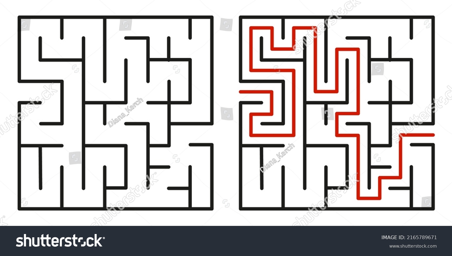 Abstract Maze Find Right Way Isolated Stock Vector (royalty Free 