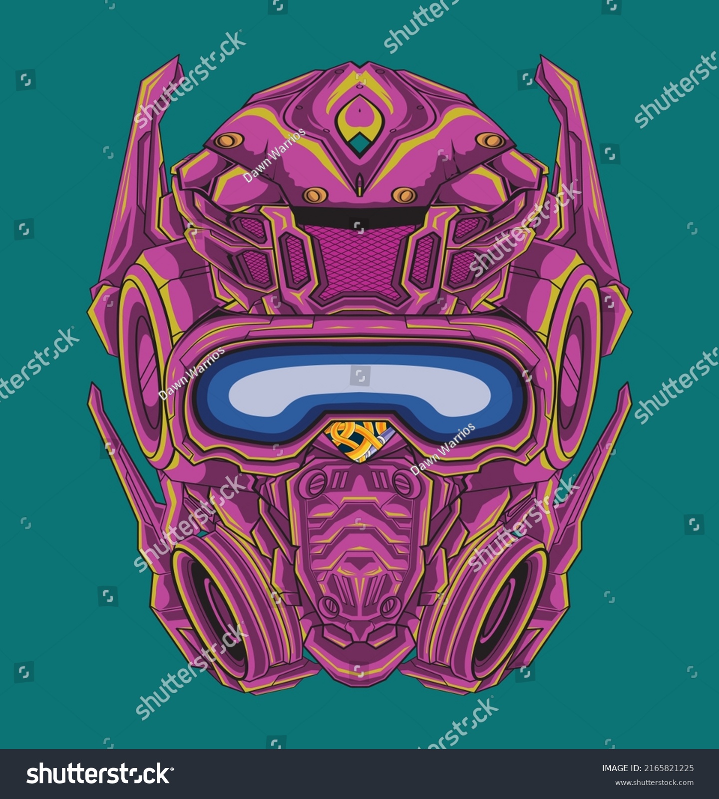 Robot Head Mascot Vector Illustration Stock Vector (Royalty Free ...