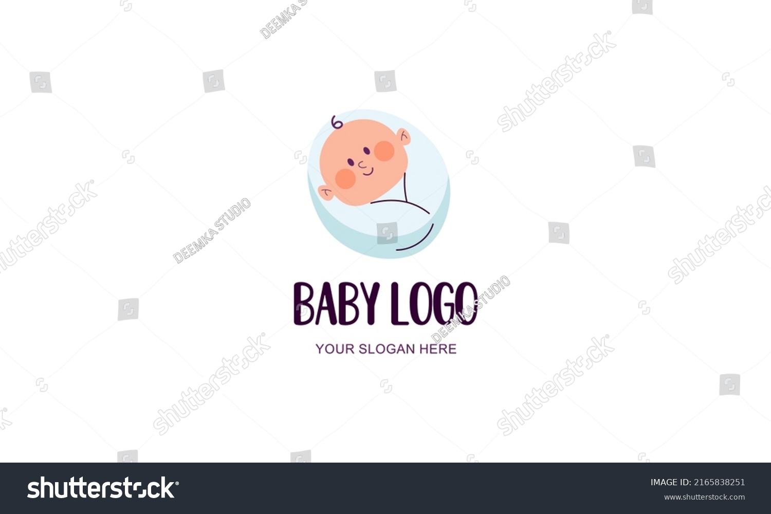 Cute Baby Logo Template Vector Stock Vector (Royalty Free) 2165838251 ...