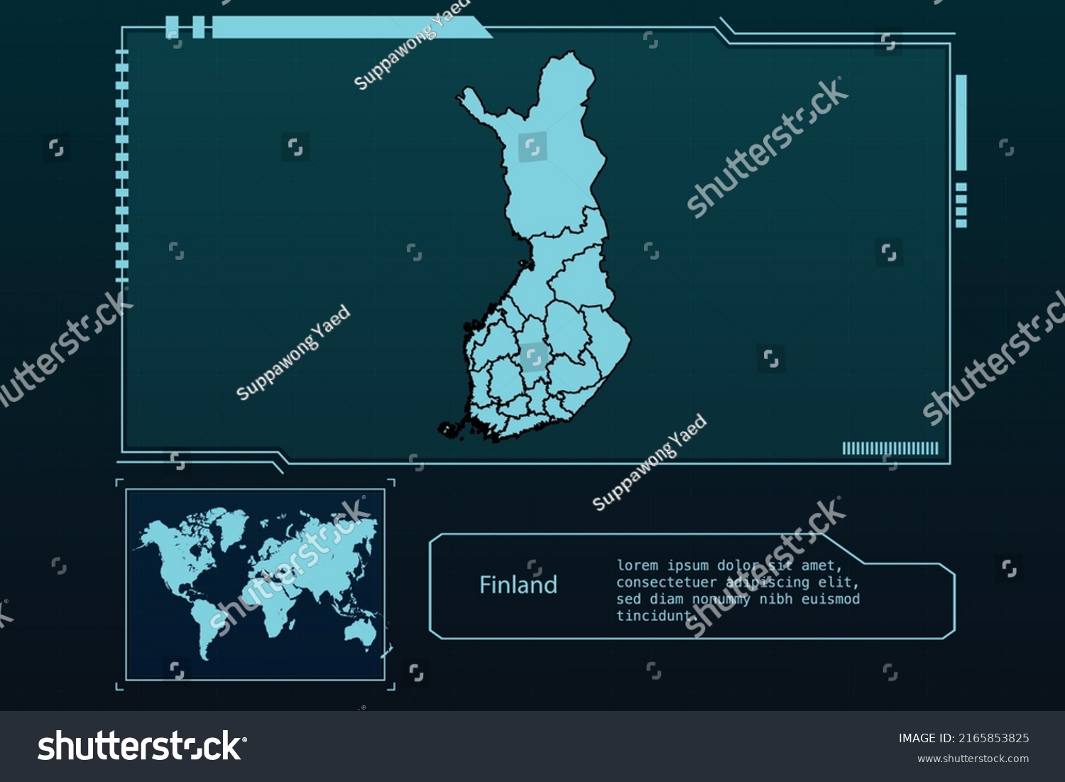 Finland Map Futuristic Infographic Map Element Stock Vector Royalty   Stock Vector Finland Map Futuristic Infographic Map Element Collection Background 2165853825 