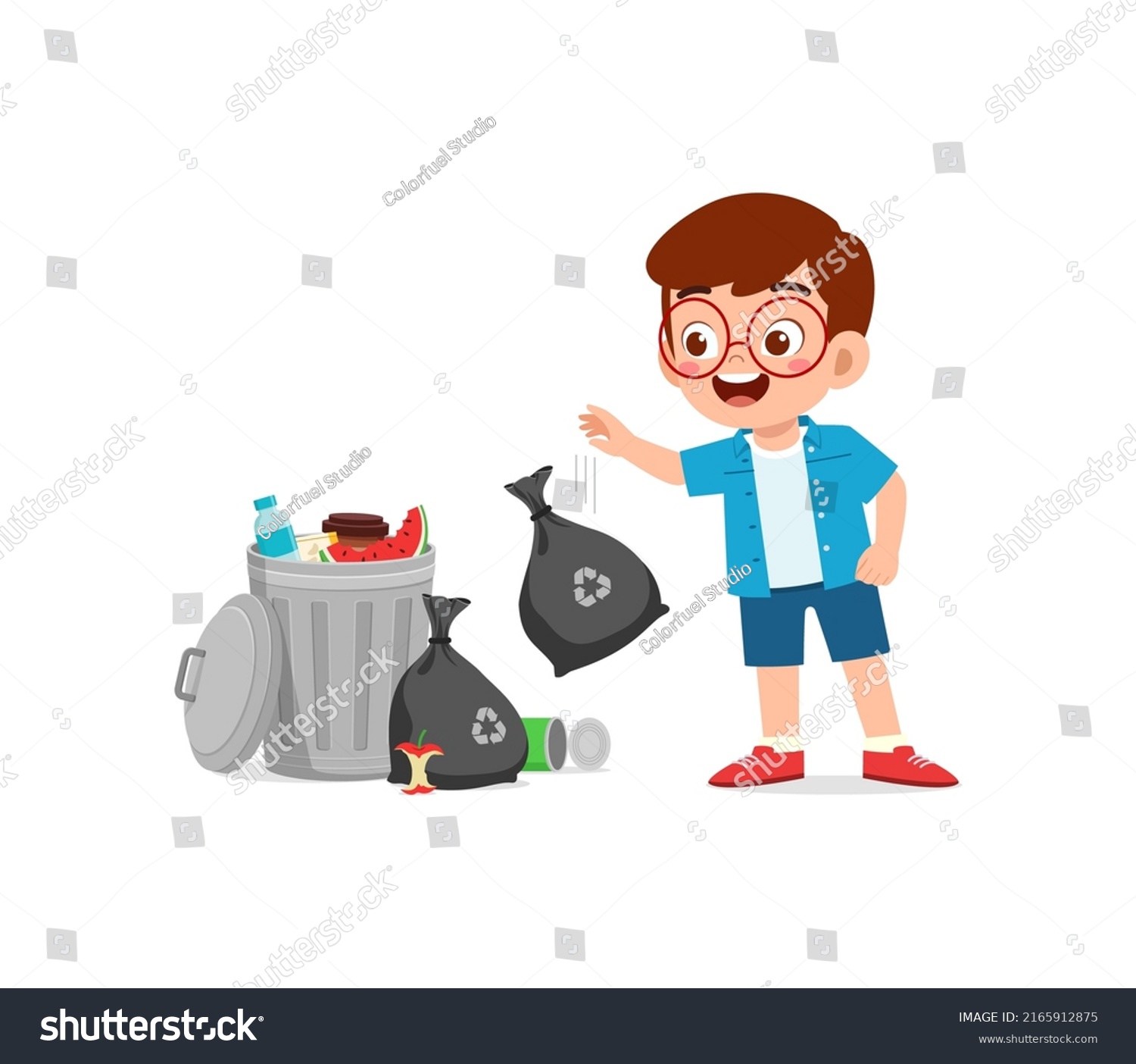 Little Kid Bad Behavior Do Littering Stock Vector (Royalty Free ...