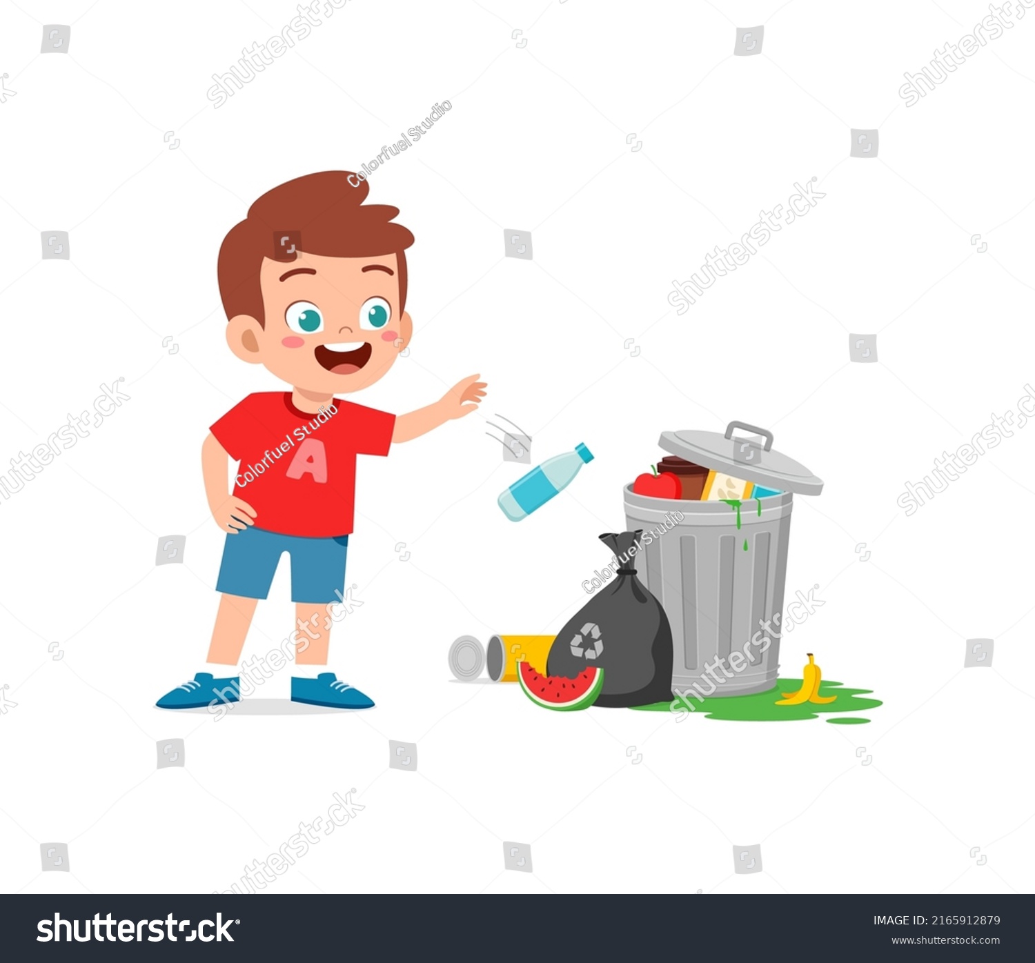 Little Kid Bad Behavior Do Littering Stock Vector (Royalty Free ...