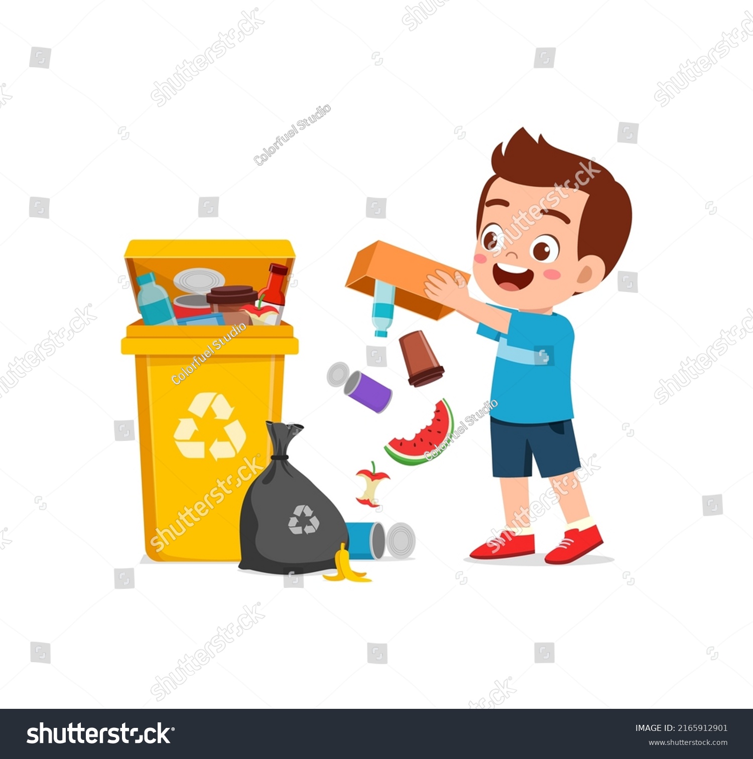 Little Kid Bad Behavior Do Littering Stock Vector (Royalty Free ...