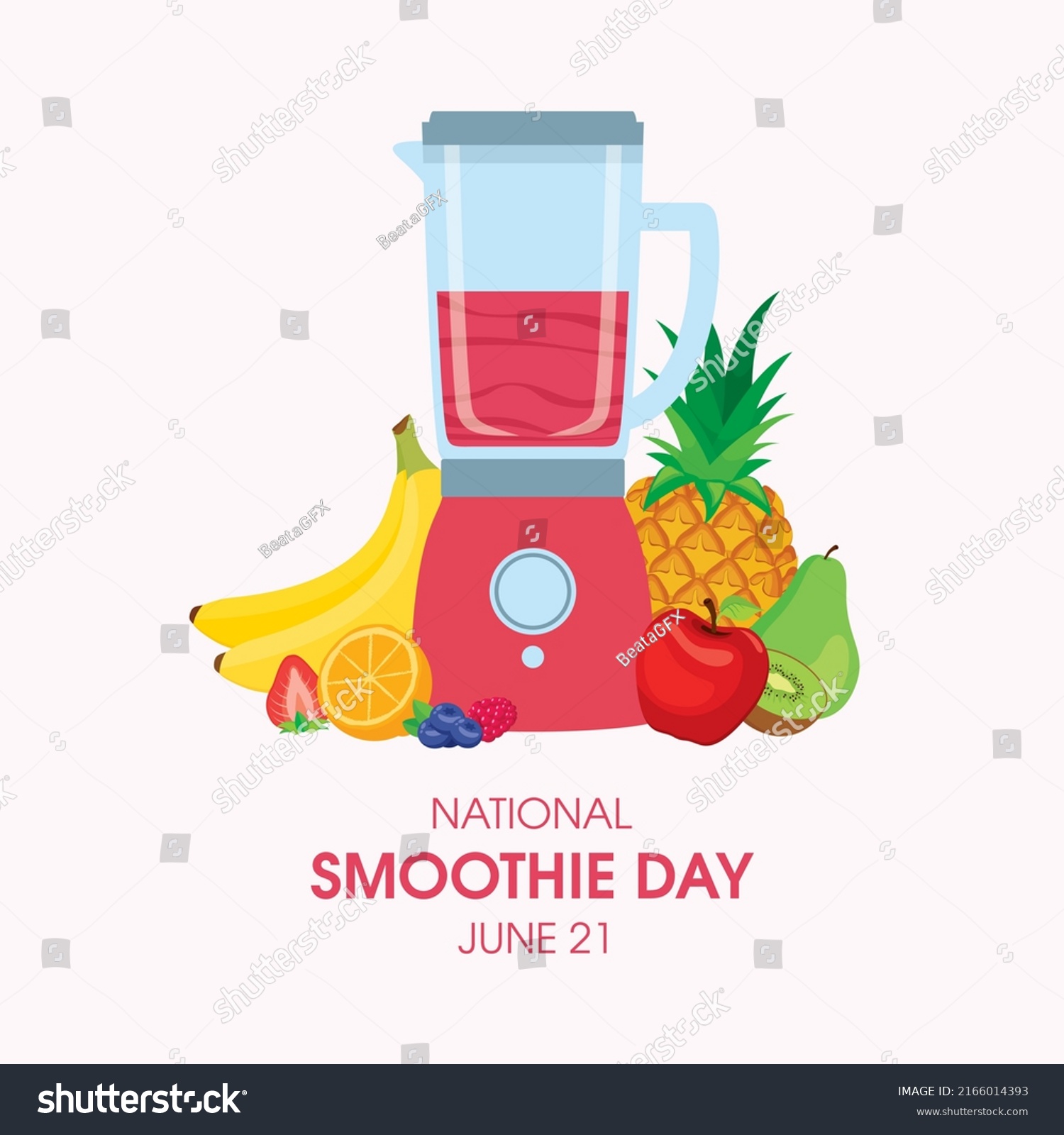 National Smoothie Day Vector Fruit Juice Stock Vector (Royalty Free