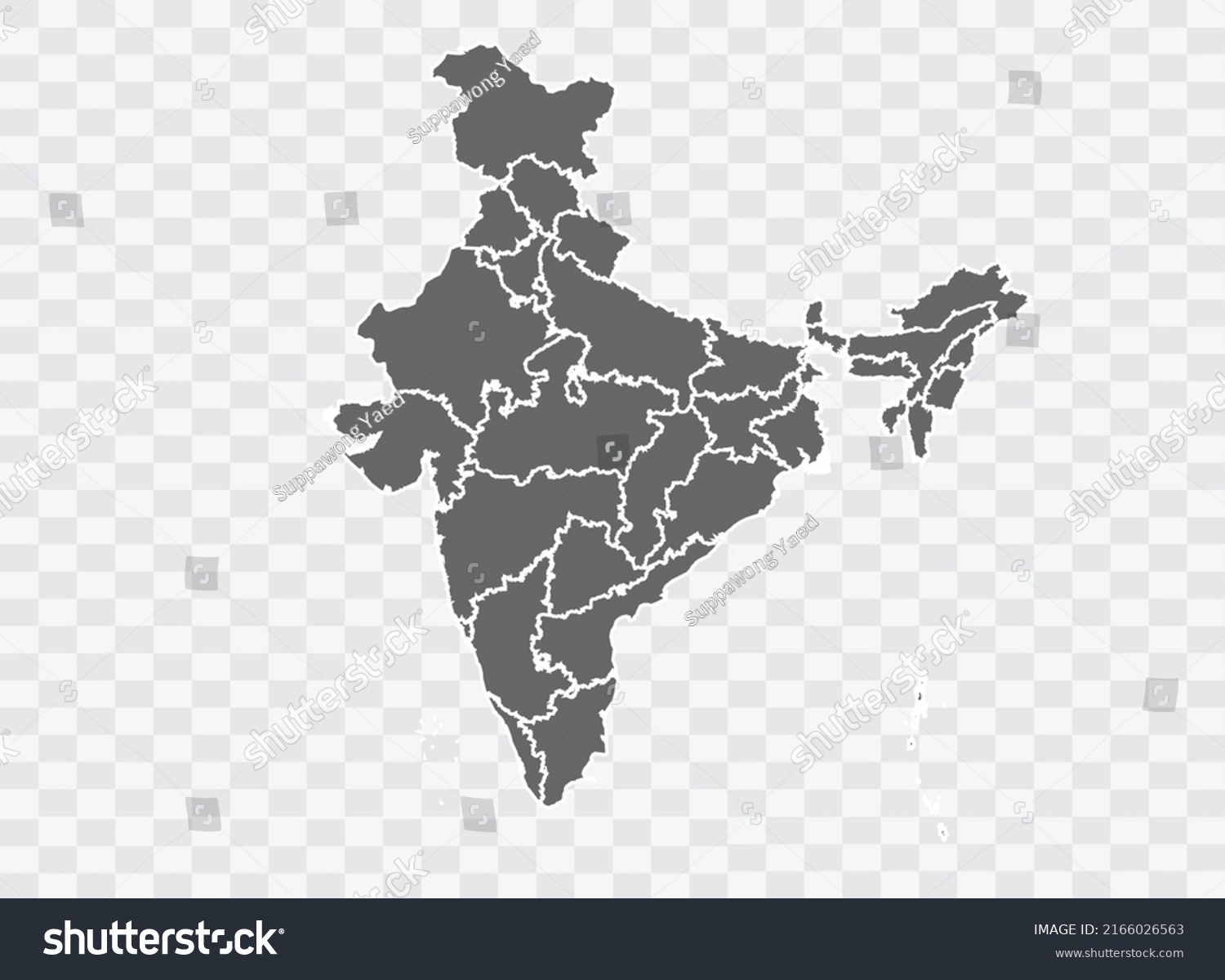 India Map Grey Color On Background Stock Vector (Royalty Free ...