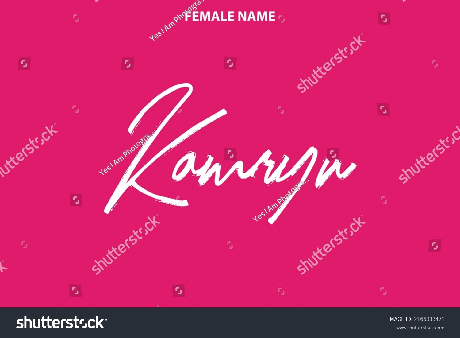 Kamryn Female Name Cursive Brush Calligraphic Stock Vector (Royalty ...