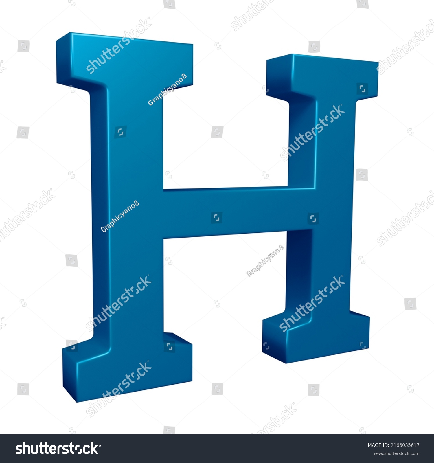 Letter H 3d Render Alphabet Letters Stock Illustration 2166035617 ...