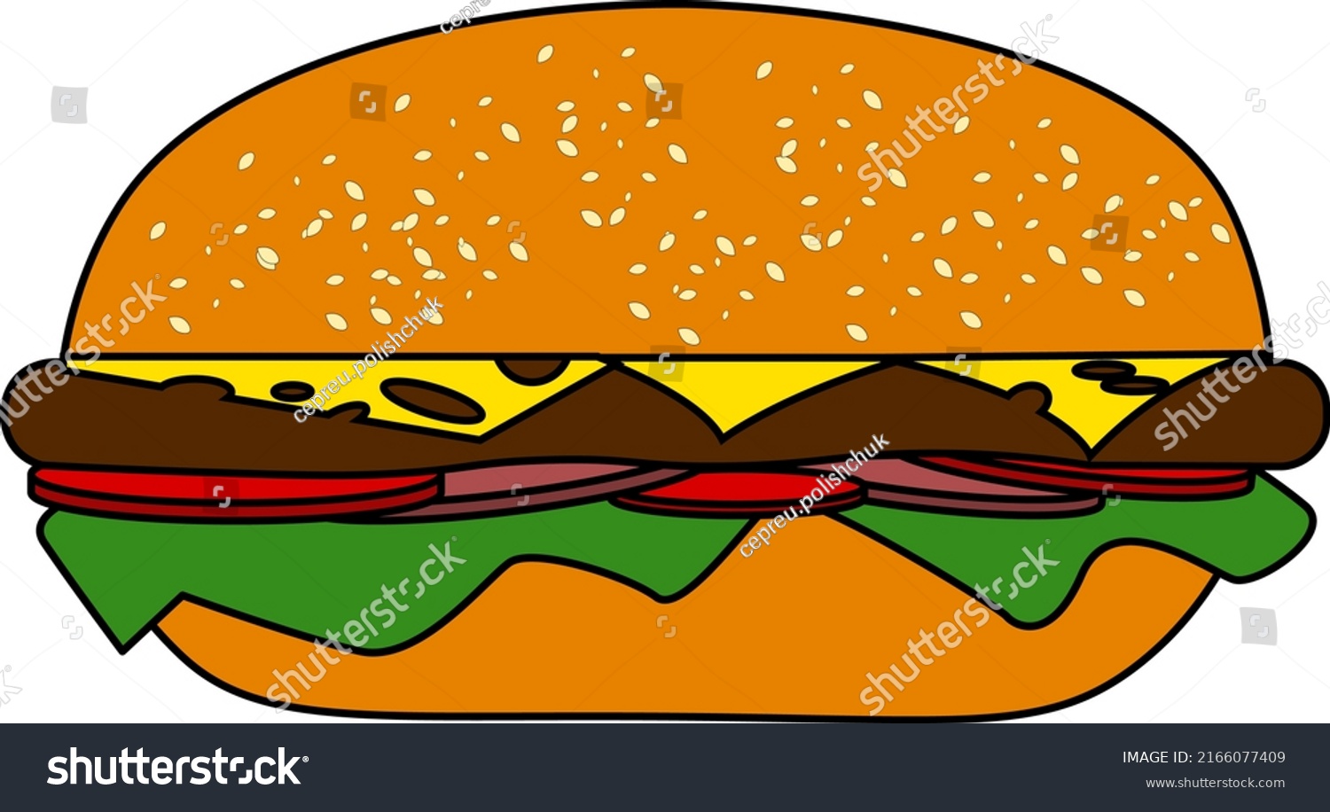 Burger Sesame Bun Emoji Stock Vector (Royalty Free) 2166077409 ...