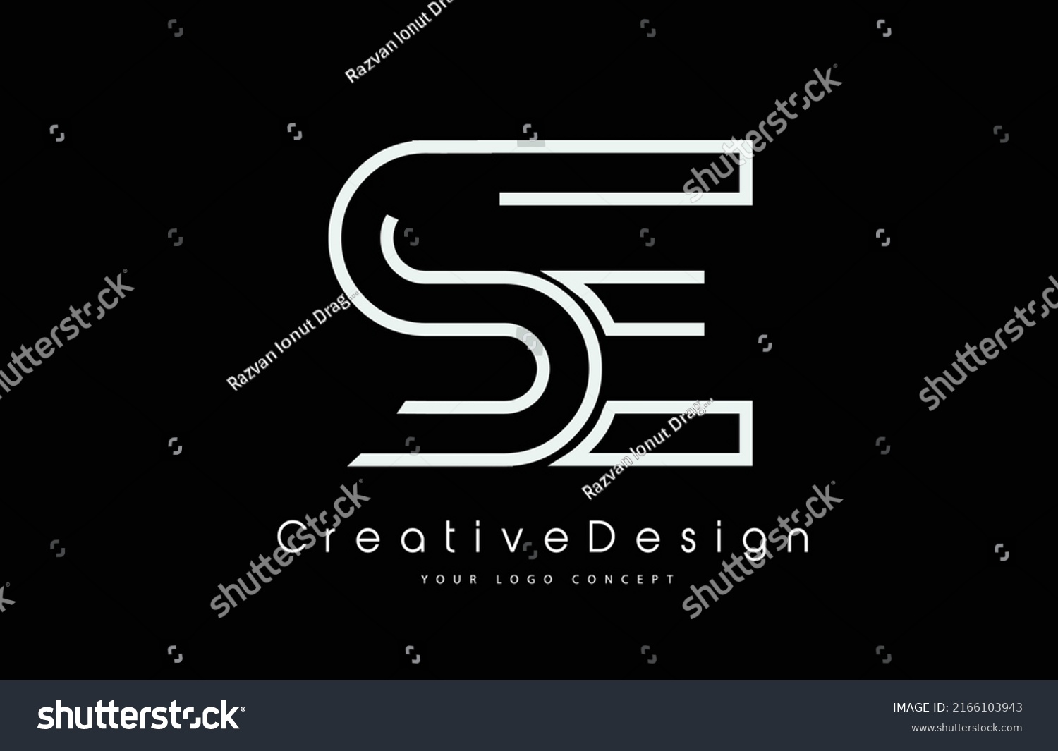 Se S E Letter Logo Design Stock Vector (Royalty Free) 2166103943 ...