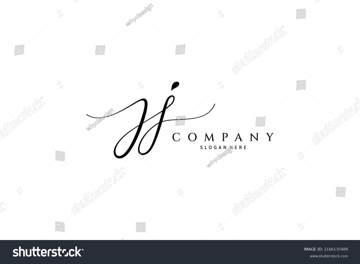 Jj Handwritten Logo Template Initial Signature Stock Vector (Royalty