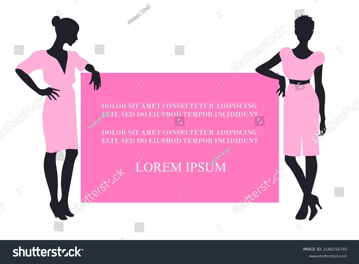 silhouettes-two-girls-poster-template-banner-stock-vector-royalty-free