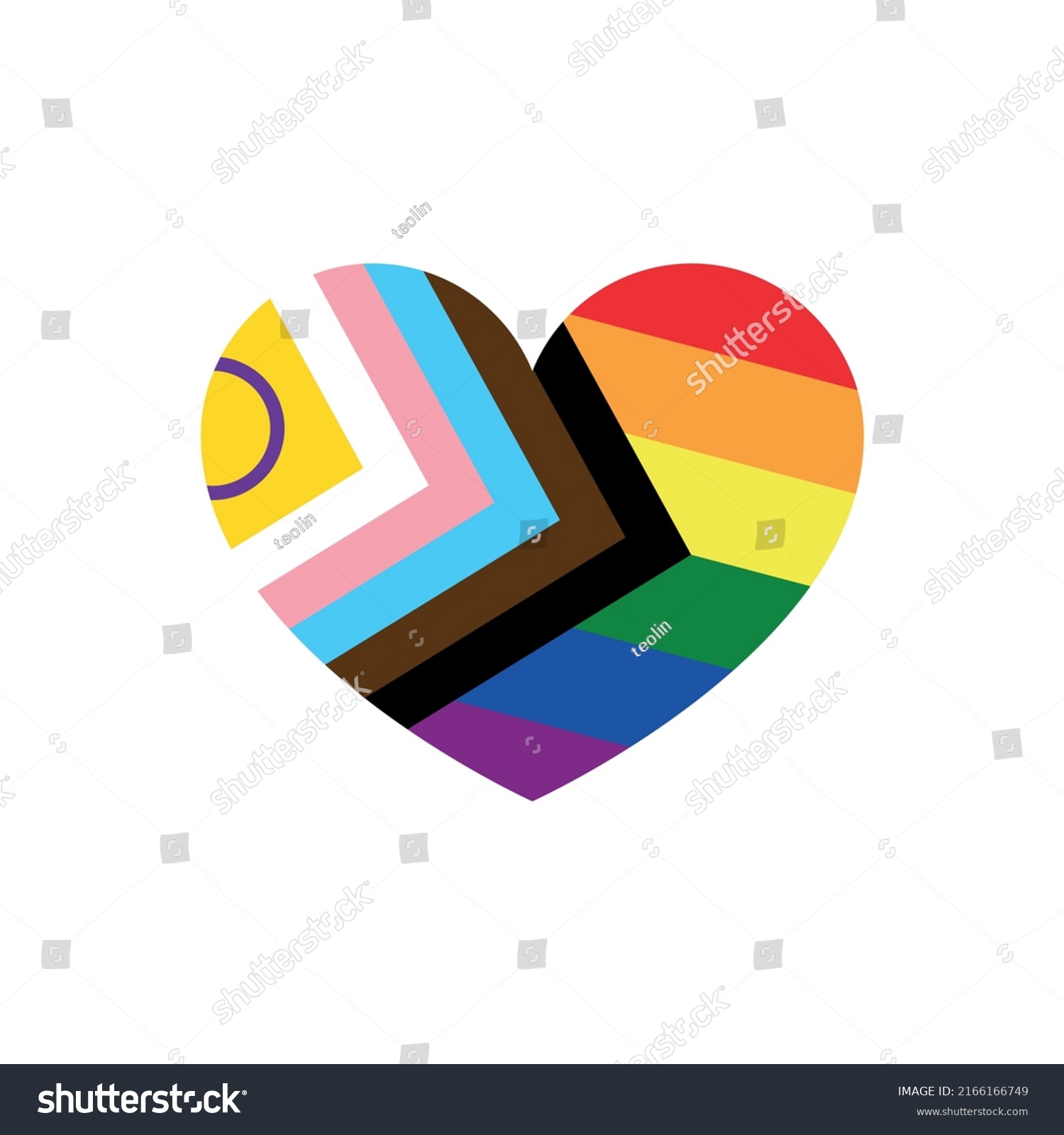Pride Flag Heart Icon Stock Vector Royalty Free 2166166749 Shutterstock
