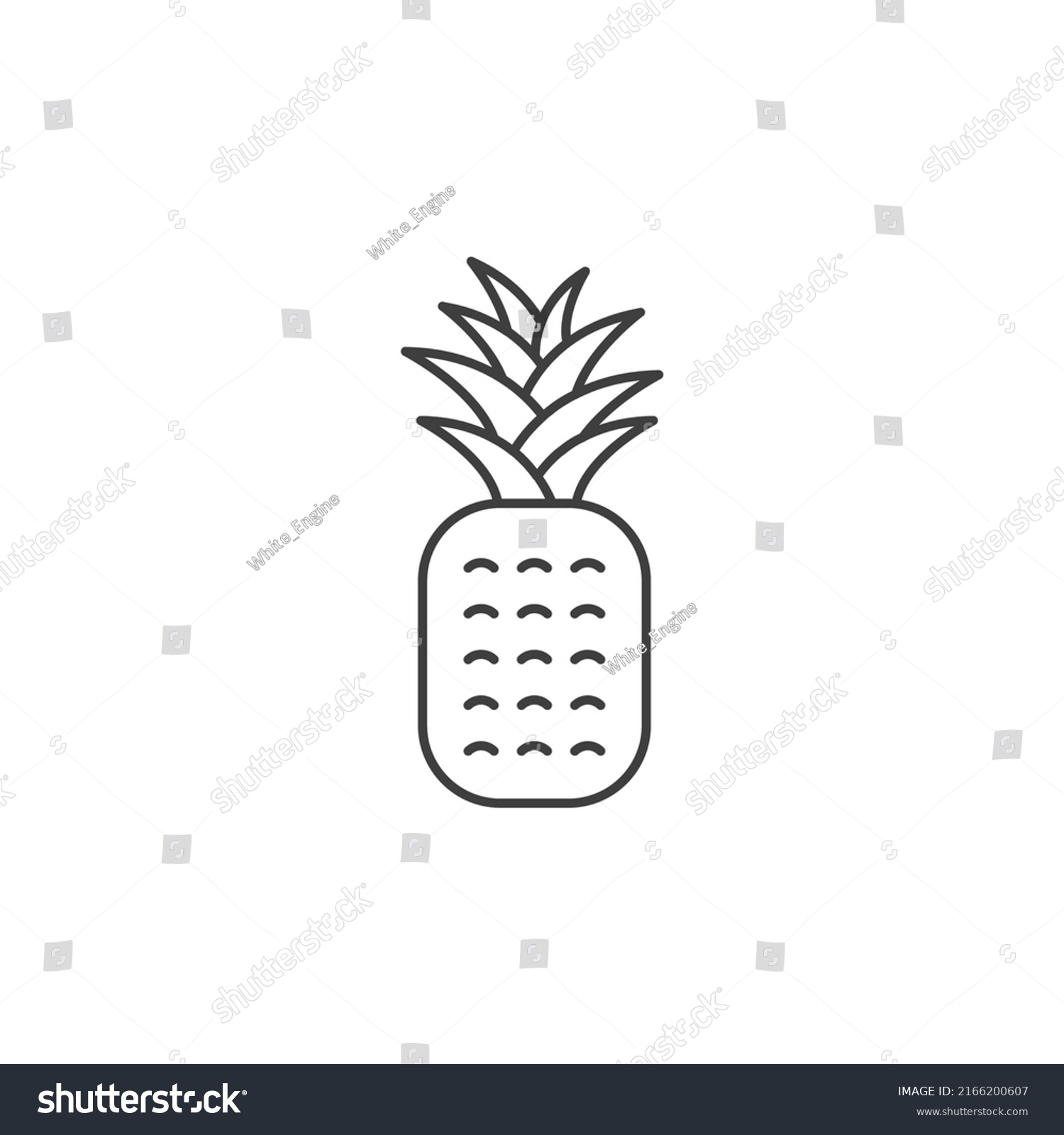 Vector Sign Pineapple Symbol Isolated On Stock Vector (Royalty Free ...