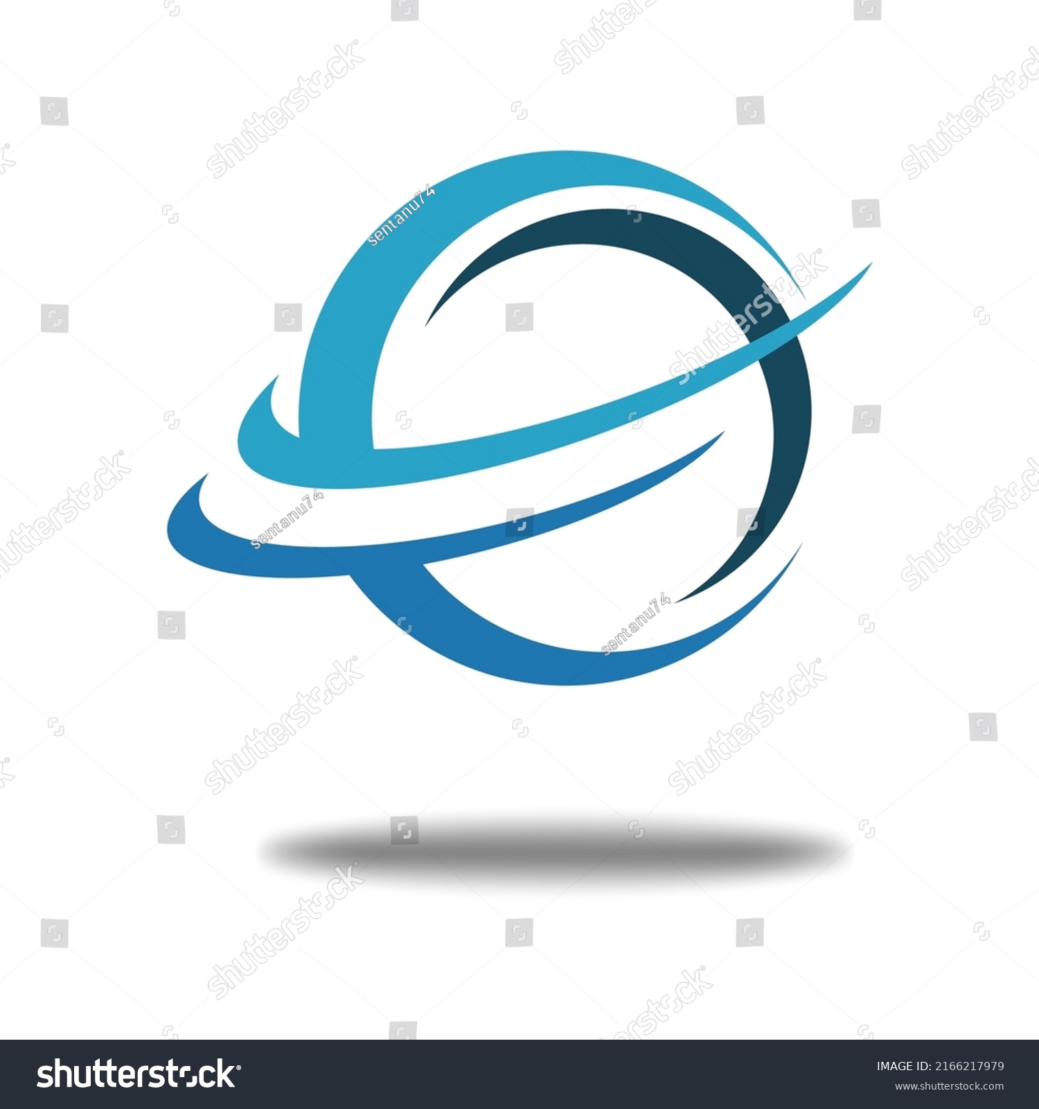 Simple Blue Circle Company Logo Orbital Stock Vector (Royalty Free ...