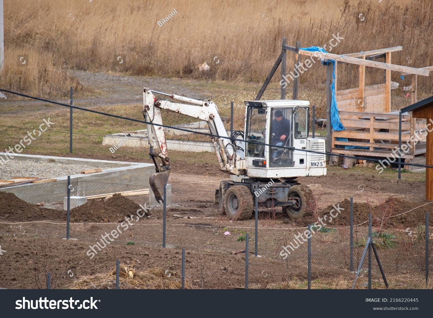 Earth Moving Tractor Preparing Place Future Stock Photo 2166220445 ...