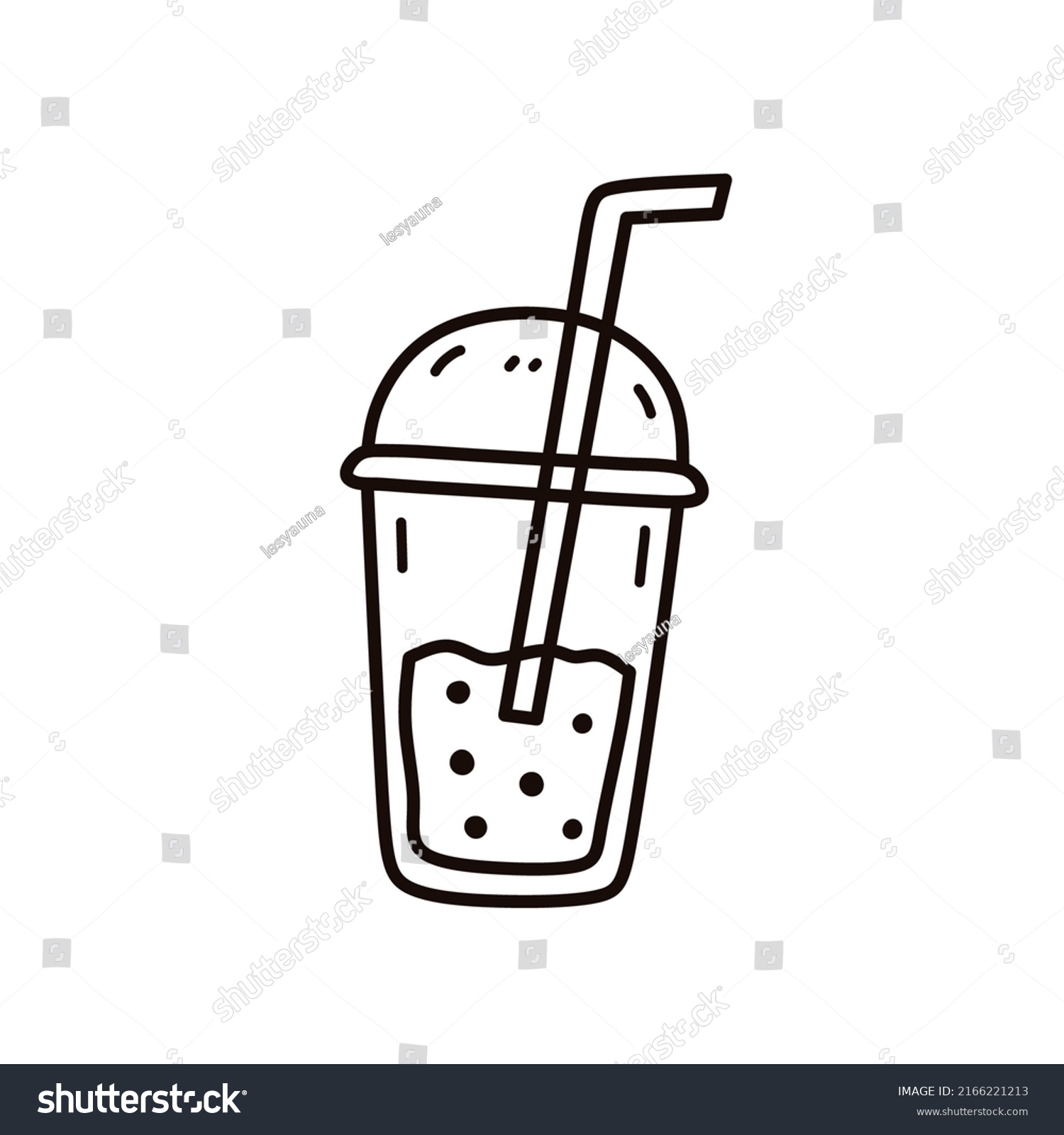 Cute Bubble Milk Tea Isolated On Stock Vector (Royalty Free) 2166221213 ...