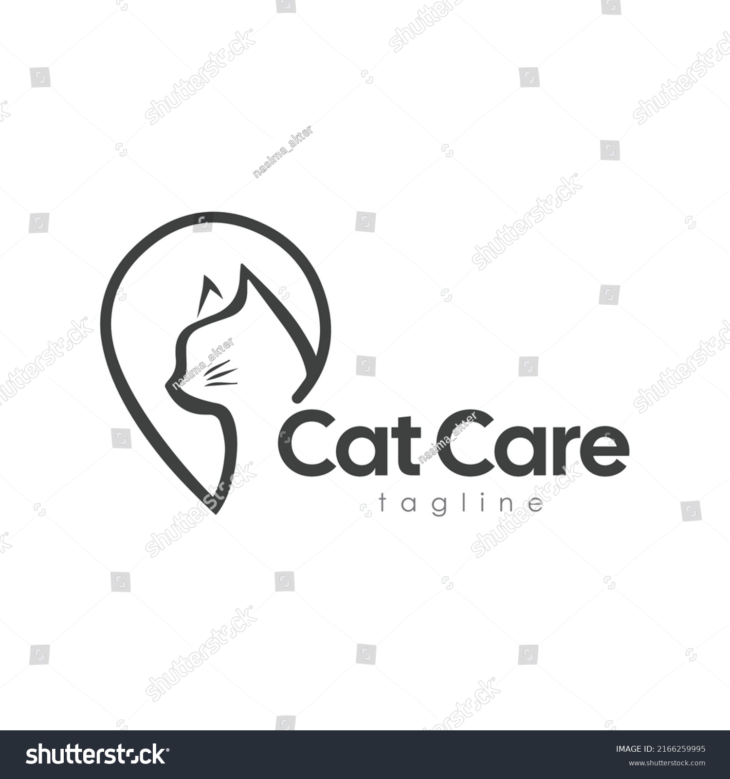 Cat Logo Cat Care Logo Cat Stock Vector (Royalty Free) 2166259995 ...