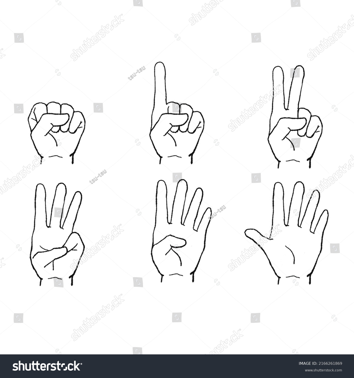 Count Number Hand Gesture Set Stock Illustration 2166261869 | Shutterstock