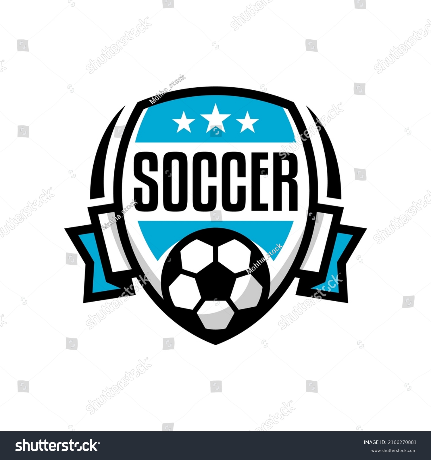 Football Logo Badge Soccer Ball Illustration Stock Vector (Royalty Free ...