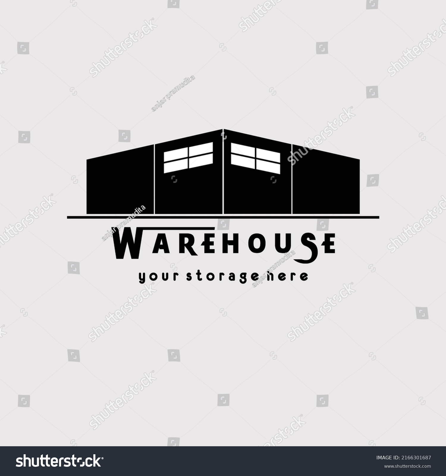 Silhouette Warehouse Logo Vector Illustration Design Stock Vector ...