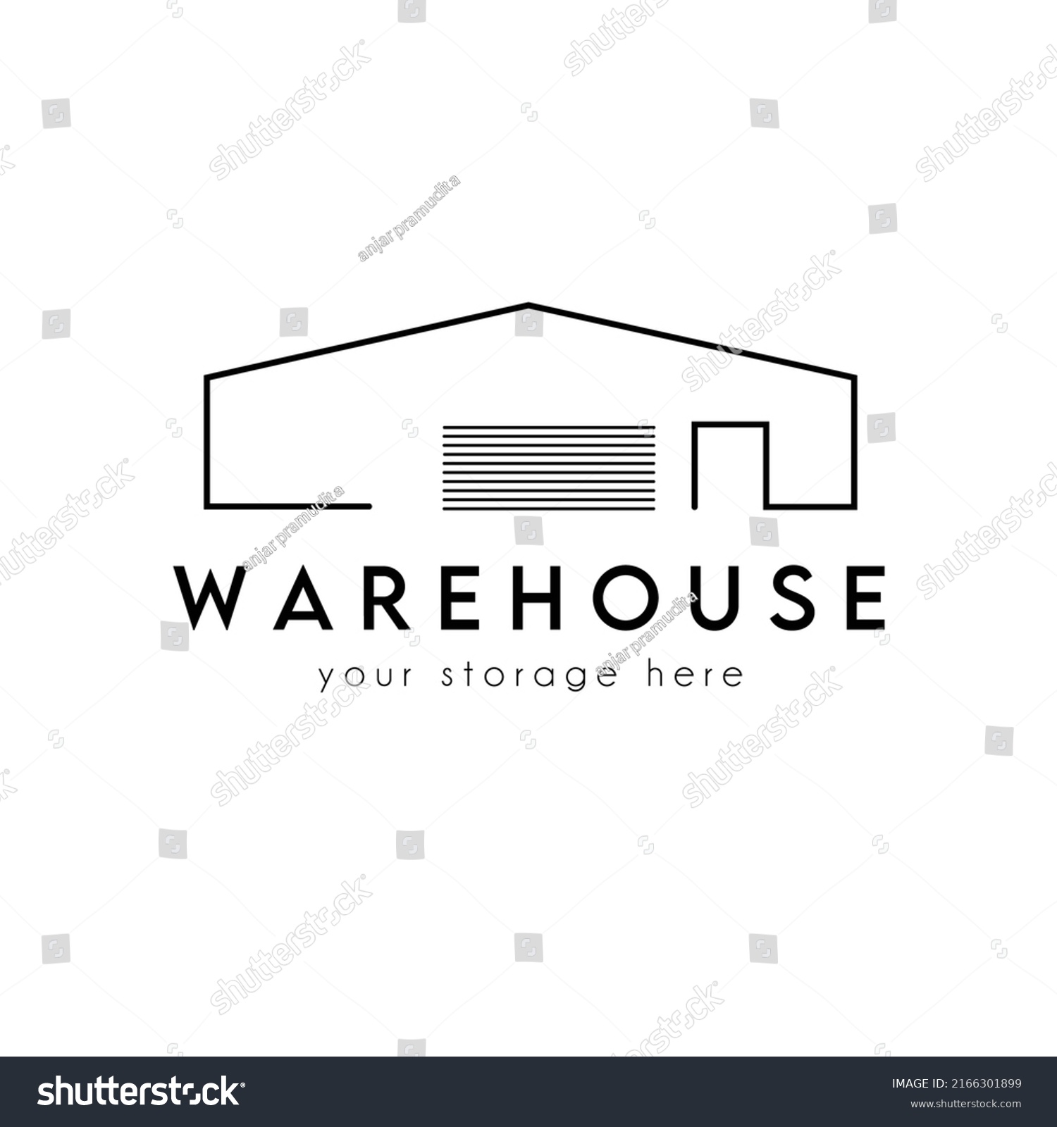 Warehouse Lines Logo Vector Illustration Design Stock Vector (royalty 