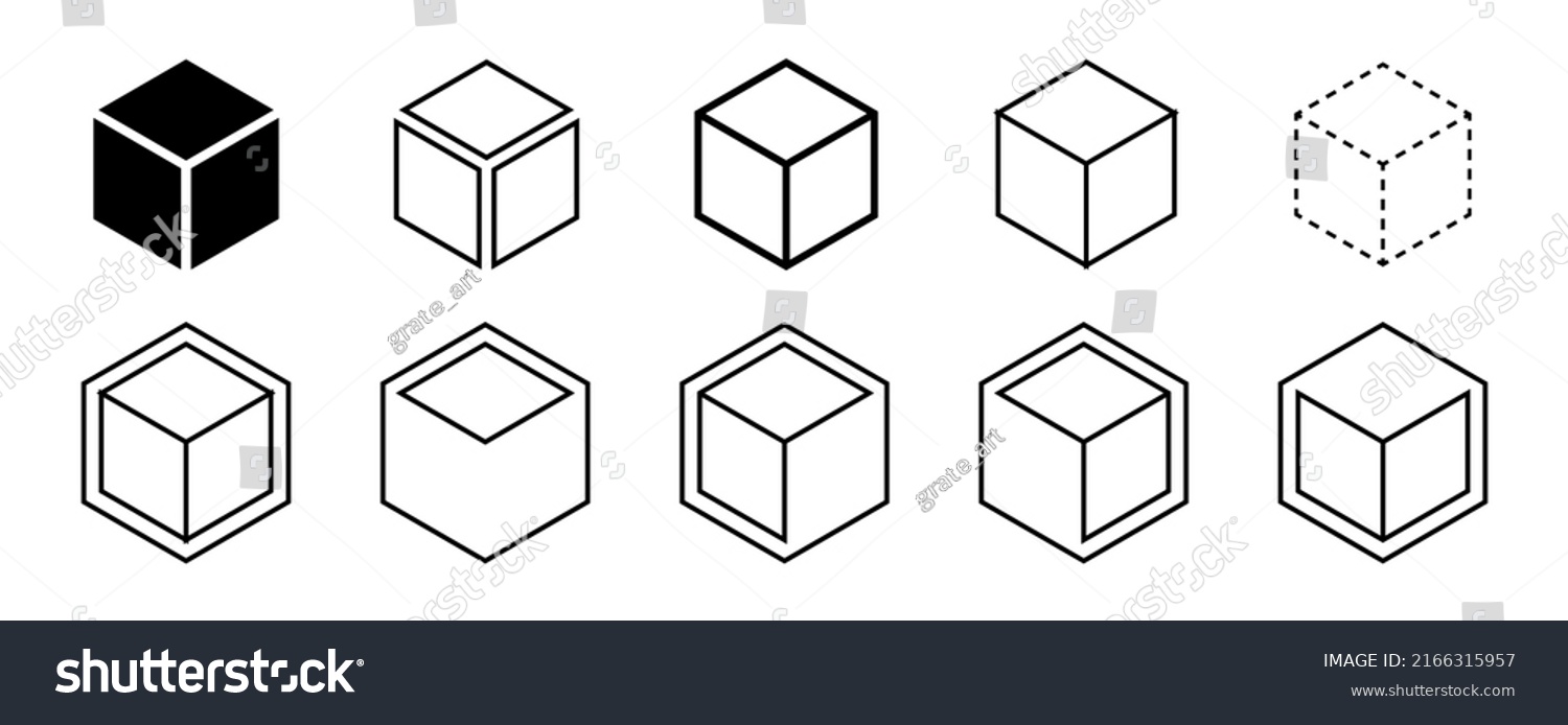 Cube 3d Icons Isometric Square Boxes Stock Vector (Royalty Free ...