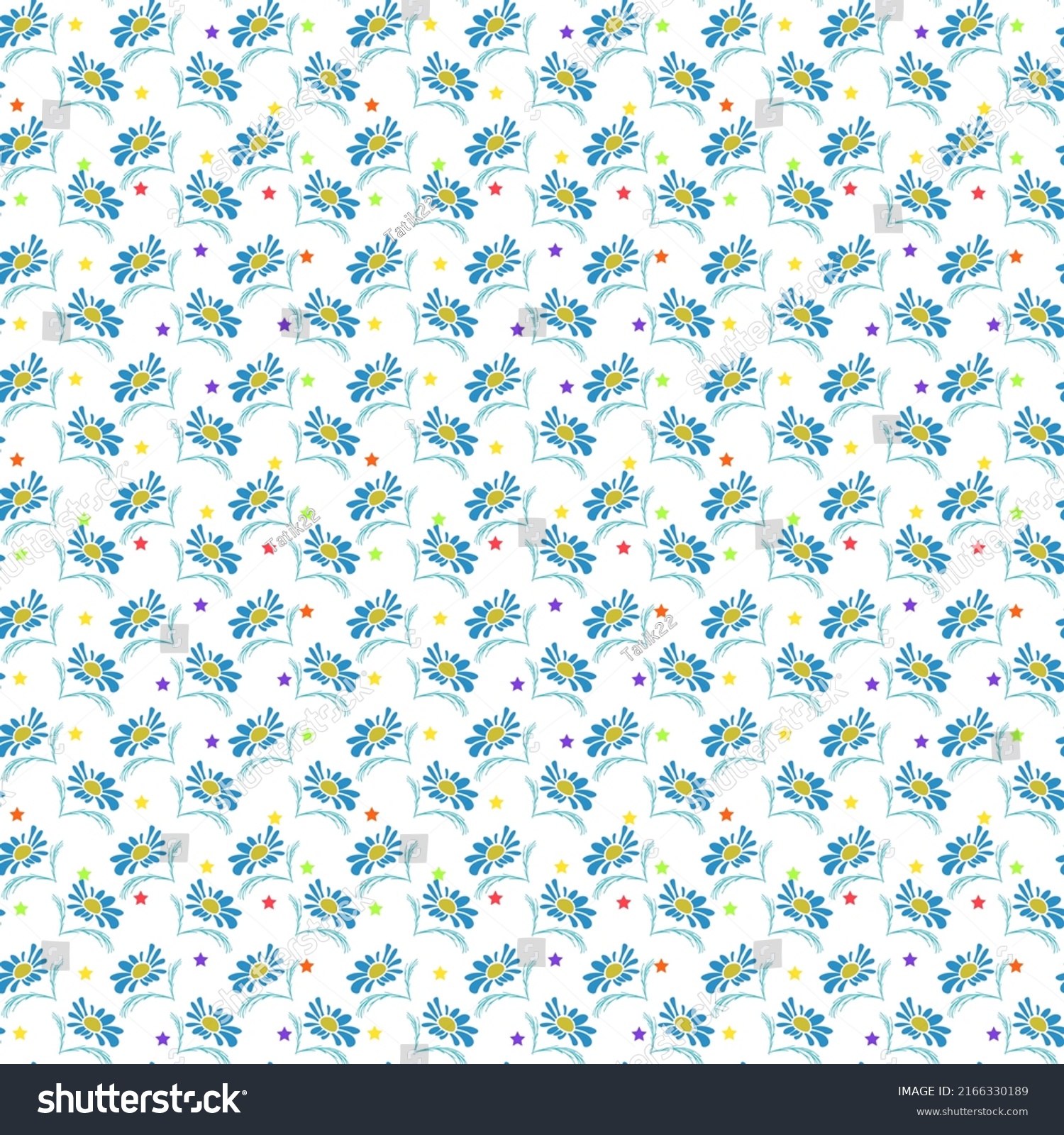 Blue Daisies Stars On Transparent Background Stock Vector (Royalty Free ...