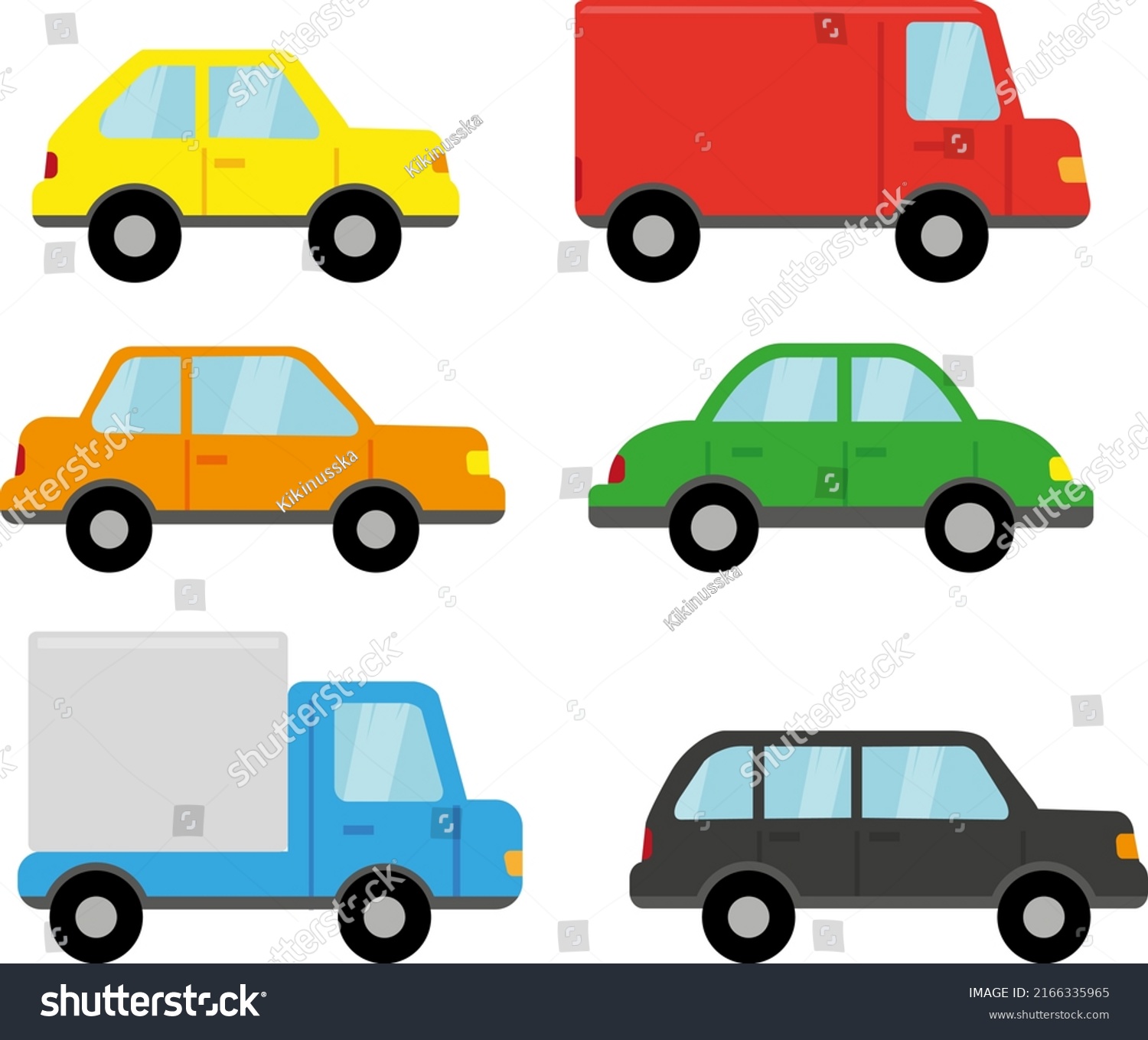 Set Colorful Cars Vector Cartoon Illustration Stock Vector (Royalty ...