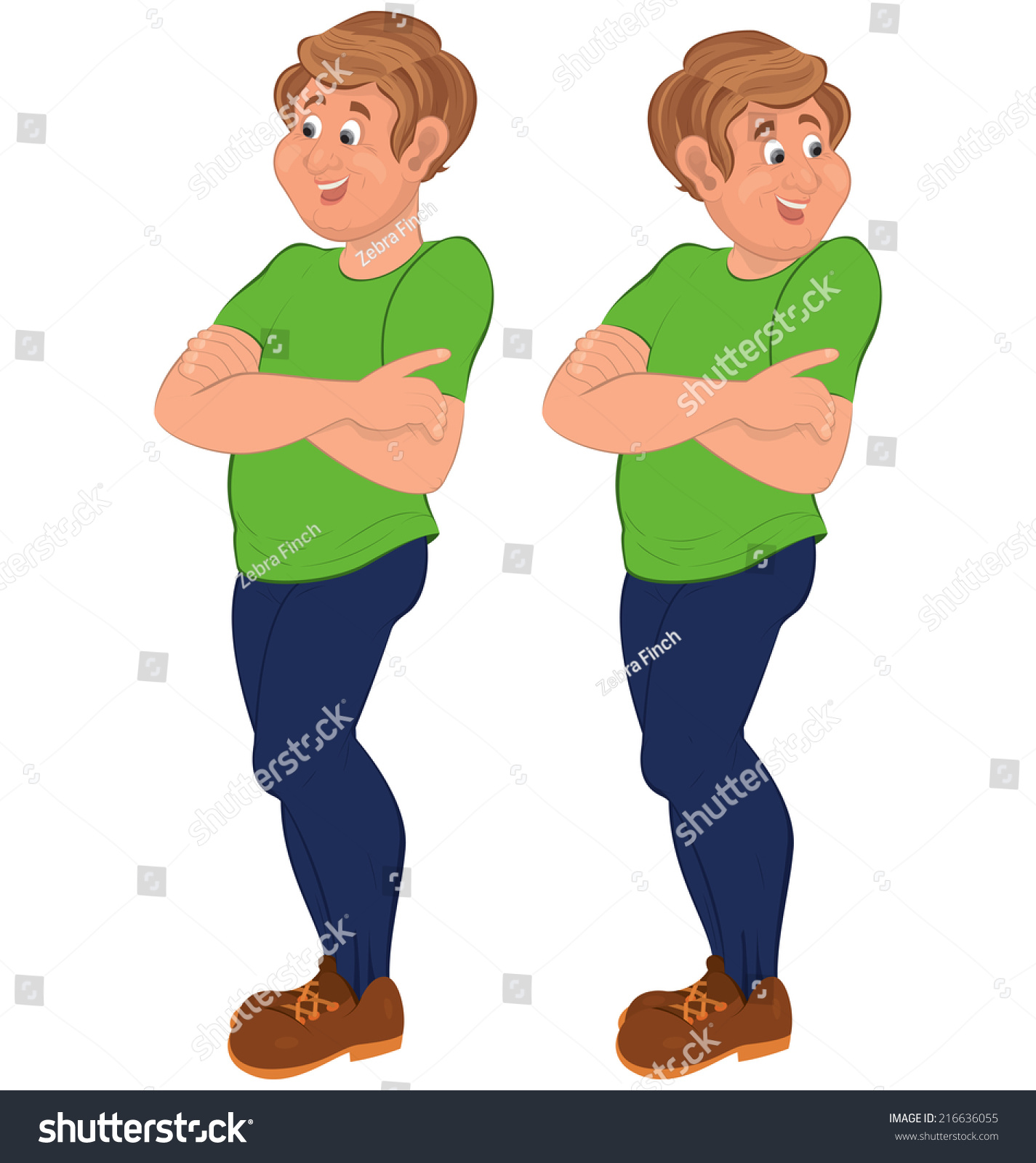 Illustration Two Cartoon Male Characters Isolated Stock Vector (Royalty ...