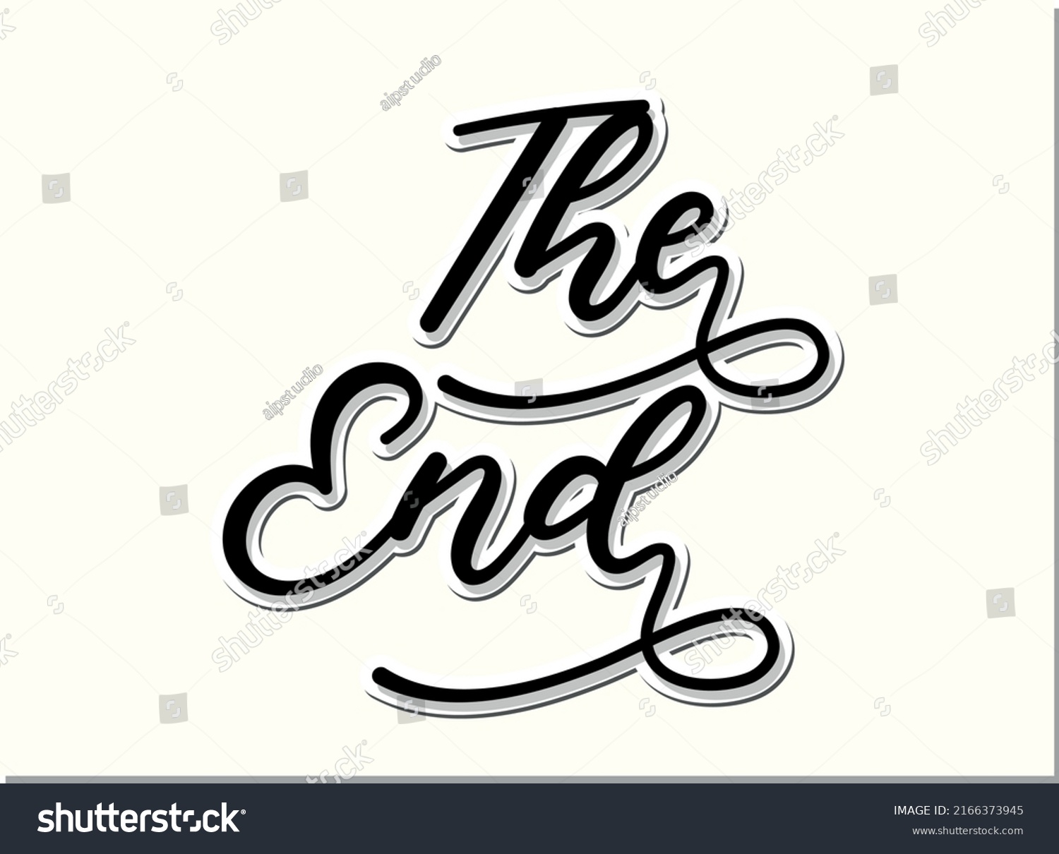 Handdrawing End Vector Text Lettering Phrase Stock Vector (Royalty Free ...