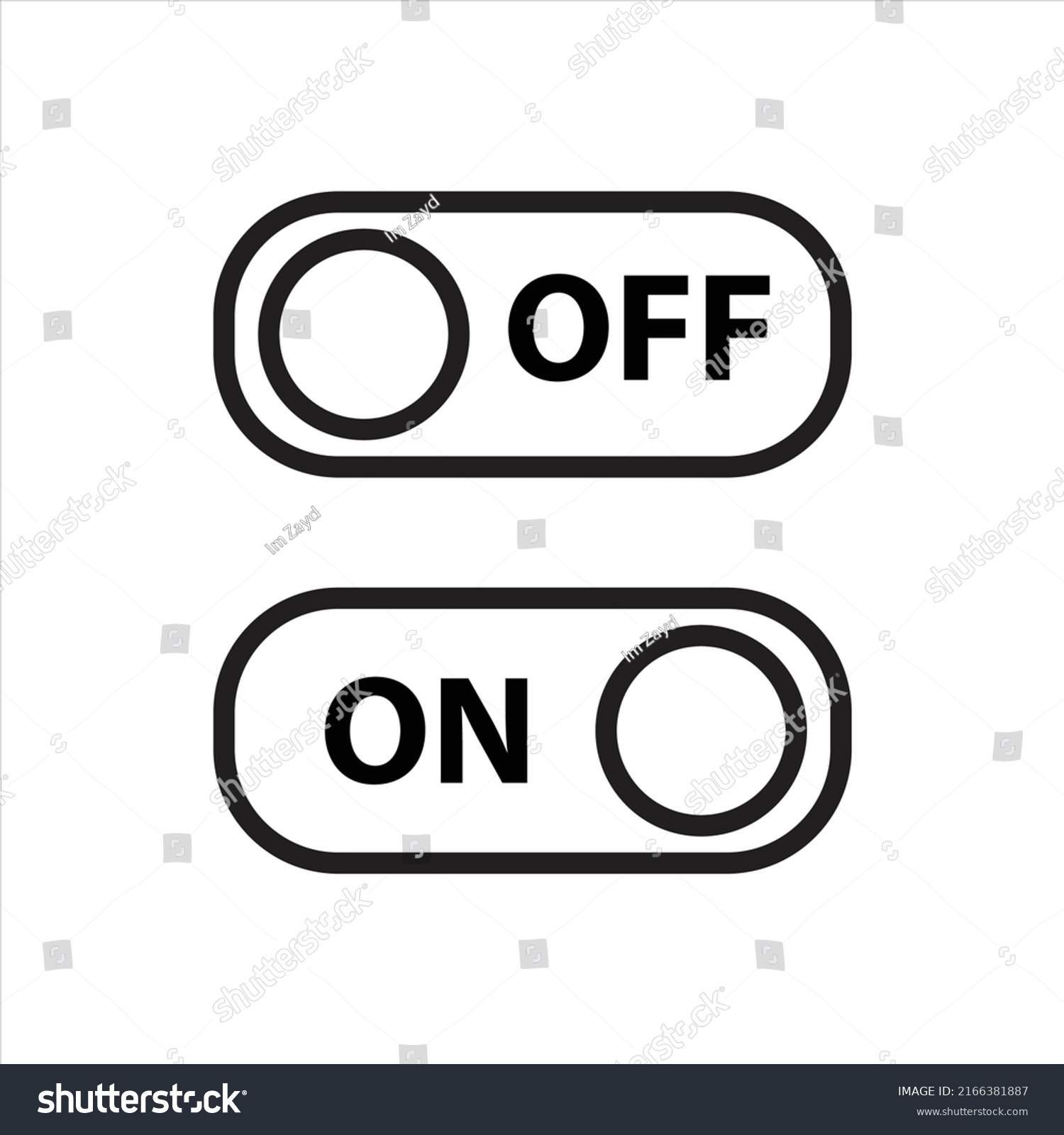 Turn On Turn Off Button Icon Stock Vector (Royalty Free) 2166381887 ...