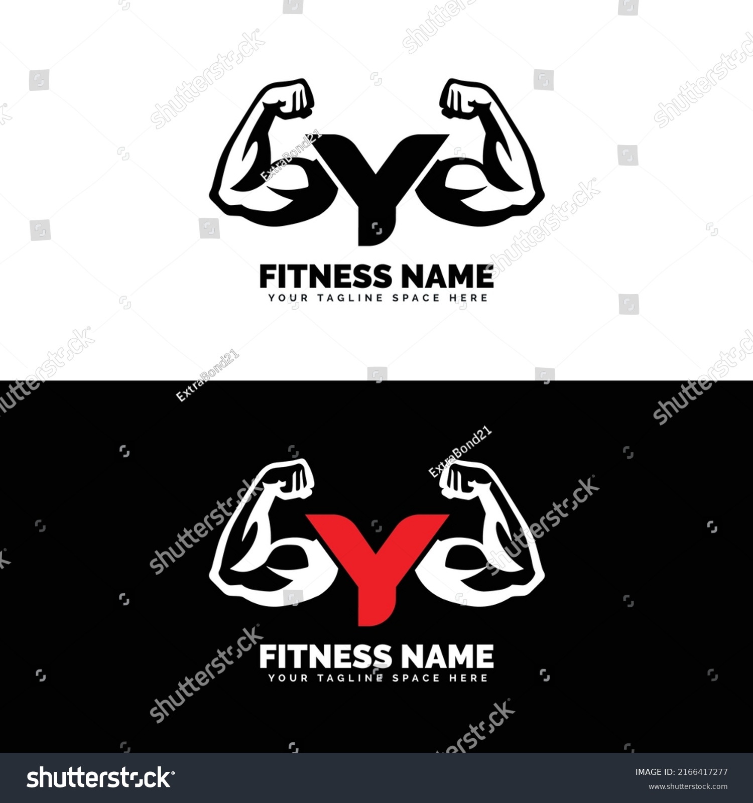 Muscular Arm Letter Y Logo Design Stock Vector (Royalty Free ...