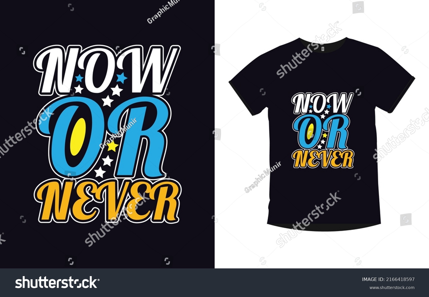 Now Never Inspirational Quotes Typography Tshirt Stock Vector (Royalty ...