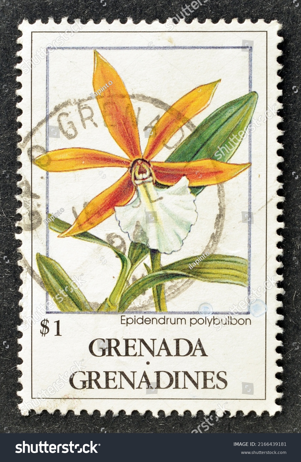 Grenada Circa 1994 Cancelled Postage Stamp Stock Photo 2166439181 ...