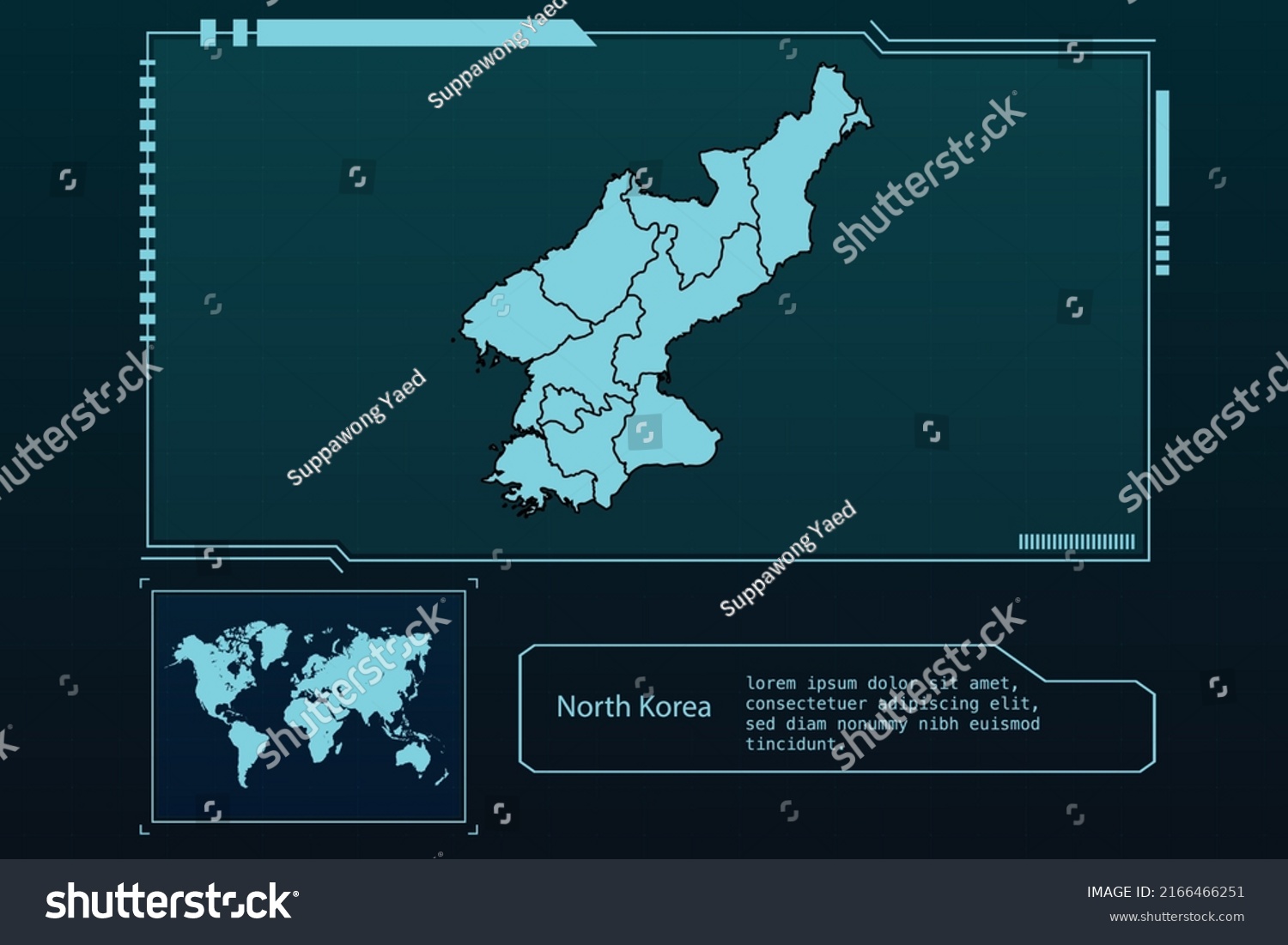 North Korea Map Futuristic Infographic Map Stock Vector Royalty Free   Stock Vector North Korea Map Futuristic Infographic Map Element Collection Background 2166466251 