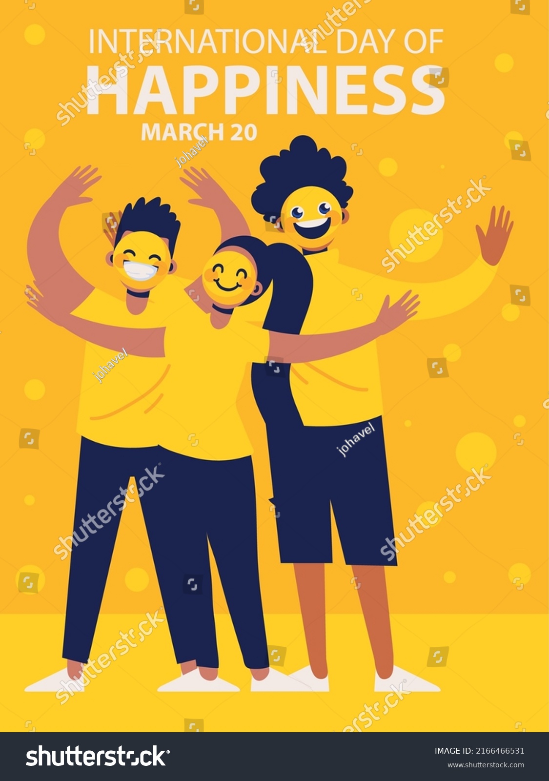 International Day Happiness March 20 Card Stock Vector (Royalty Free ...