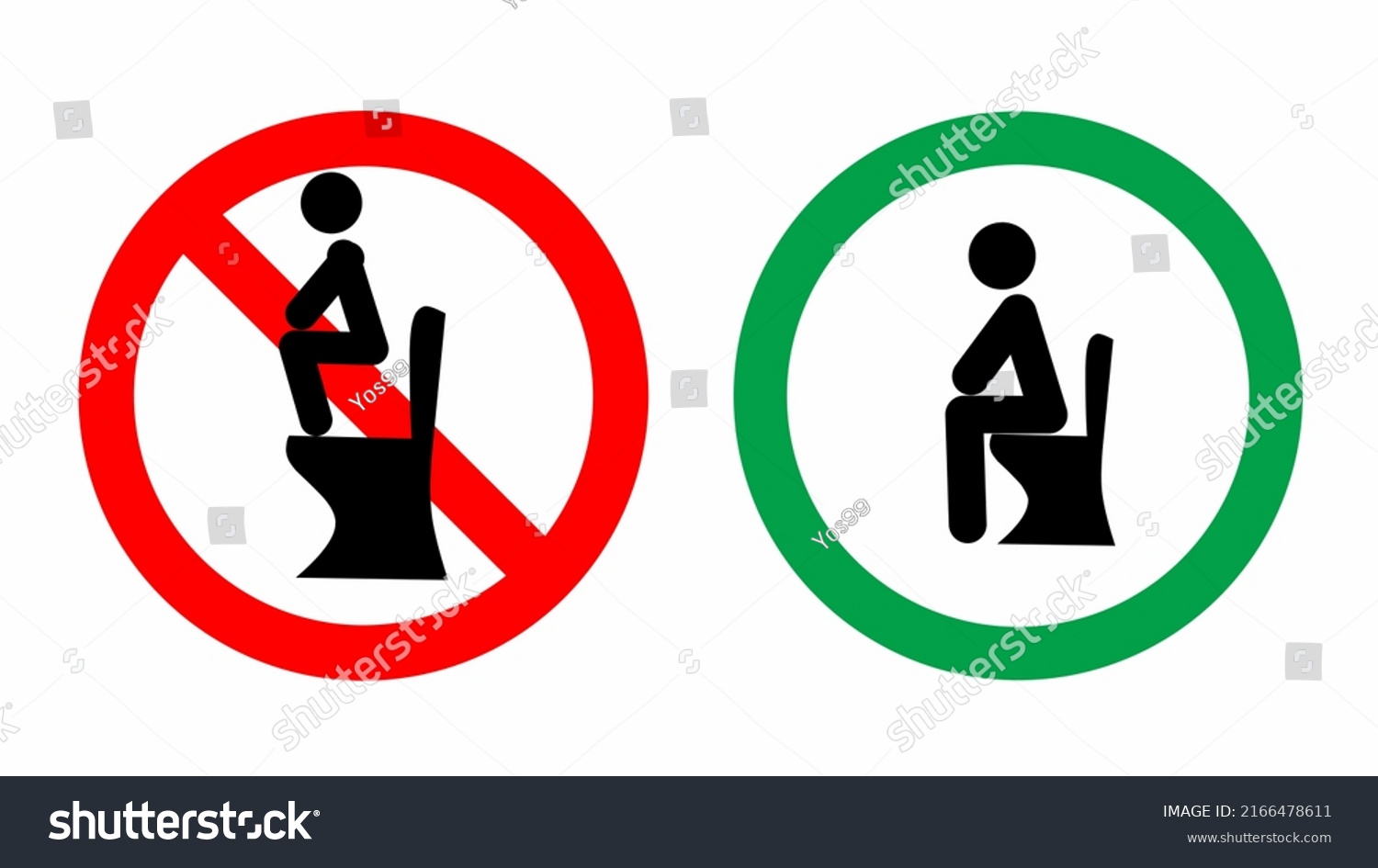 No Squatting Sign On Toilet Flush Stock Vector (Royalty Free ...