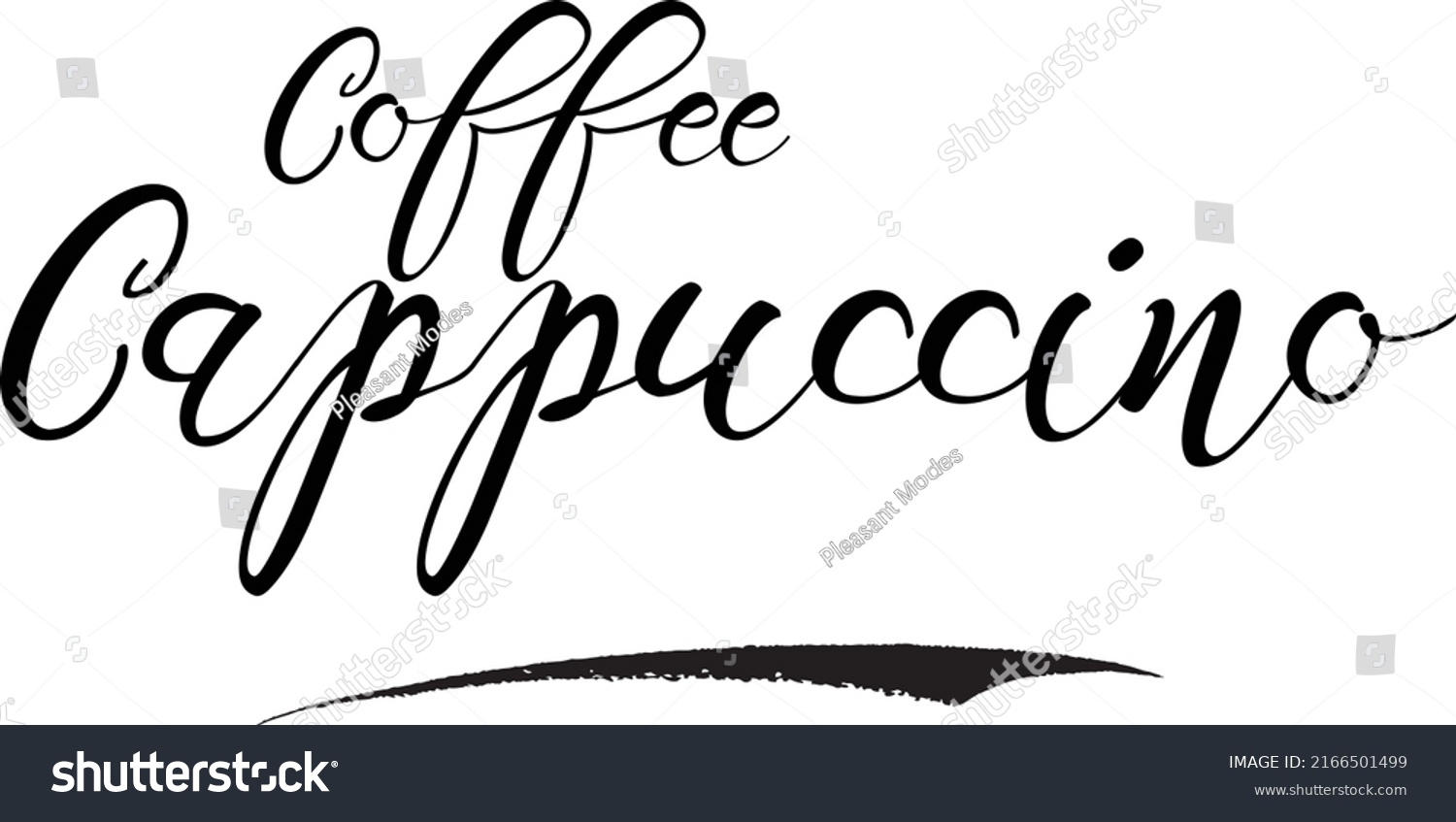 Cursive Calligraphy Text Coffee Cappuccino Stock Vector (Royalty Free ...