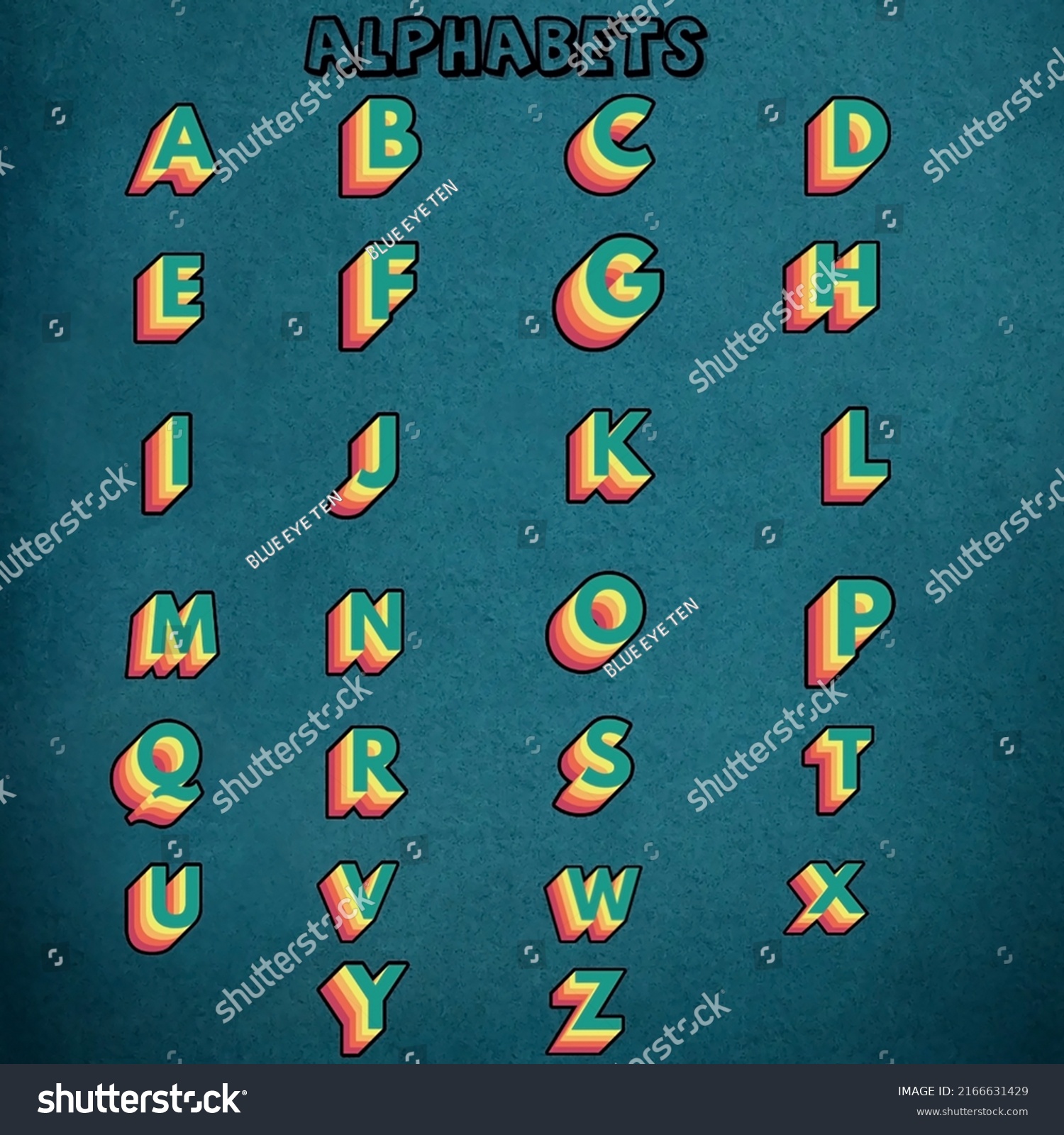 English Alphabets Capital Letters Chart Poster Ilustrações Stock 2166631429 Shutterstock