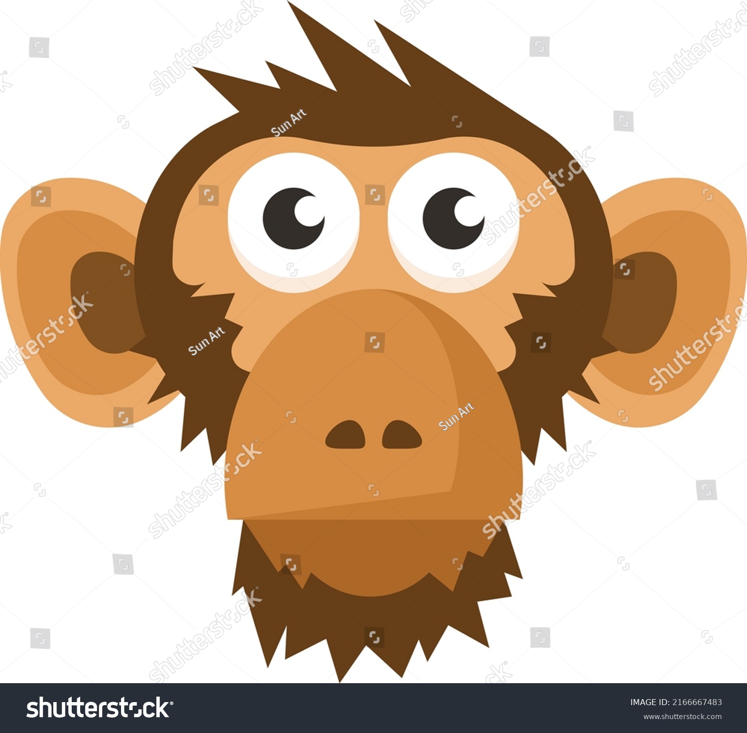 Vector Illustration Monkeys Head Isolated On Stock Vector Royalty Free