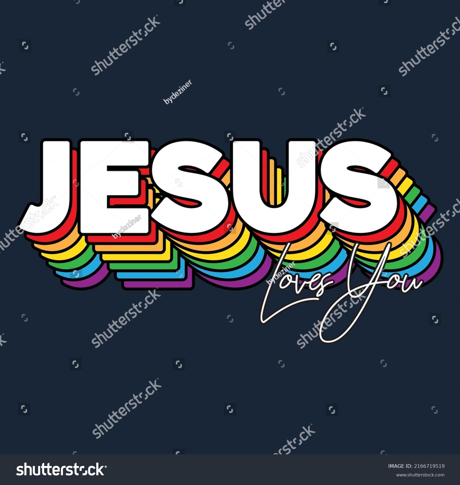 Jesus Loves You Typography Design Stock Vector (Royalty Free ...